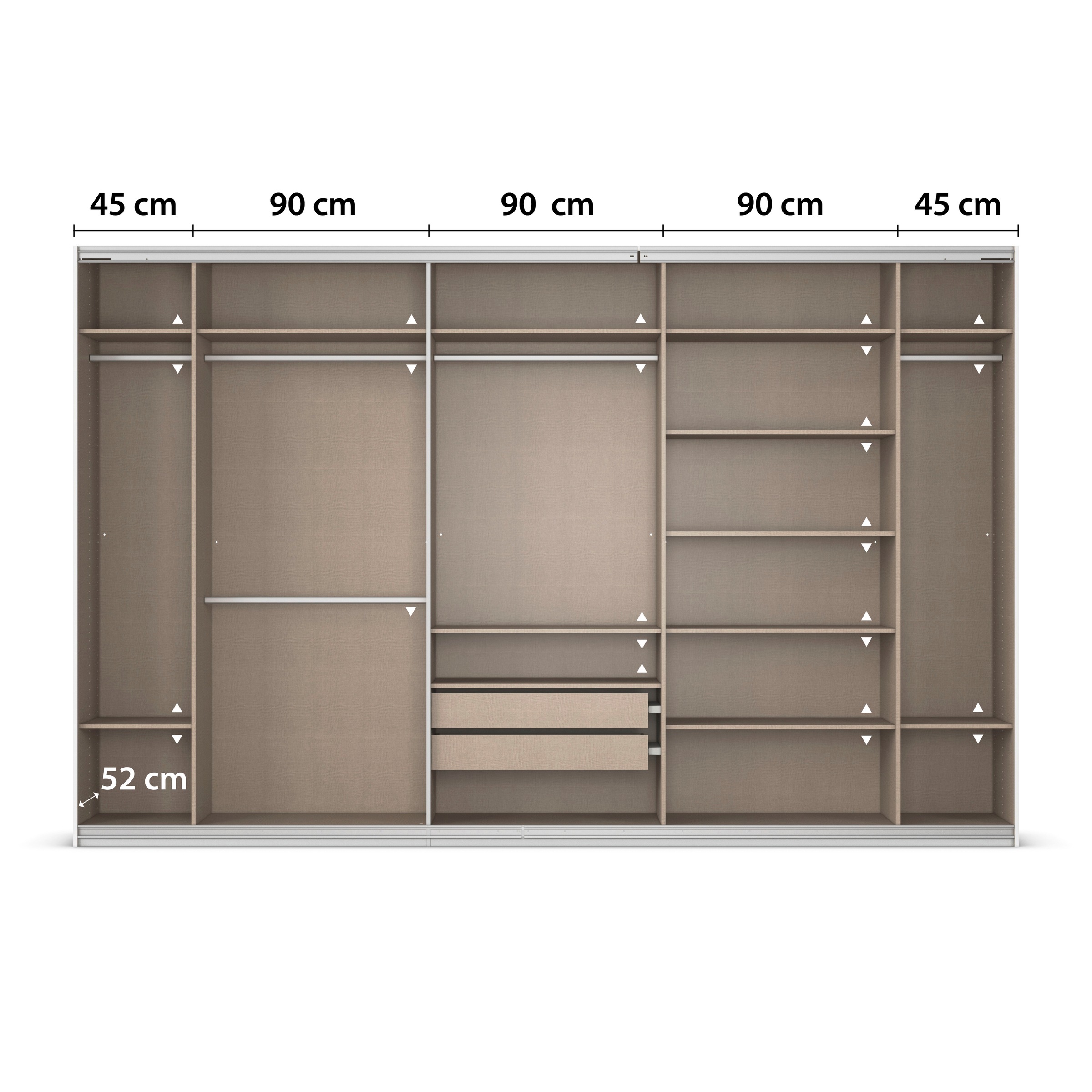 rauch Kleiderschrank »Schwebetürenschrank OTTO´s Choice Garderobe Schrank TOP ANGEBOT Avola«, (in 3 verschiedenen Ausstattungen BASIC/CLASSIC/PREMIUM inkl. Spiegel), mit eleganten Zierleisten in Chrom, Schwarz oder Weiß MADE IN GERMANY