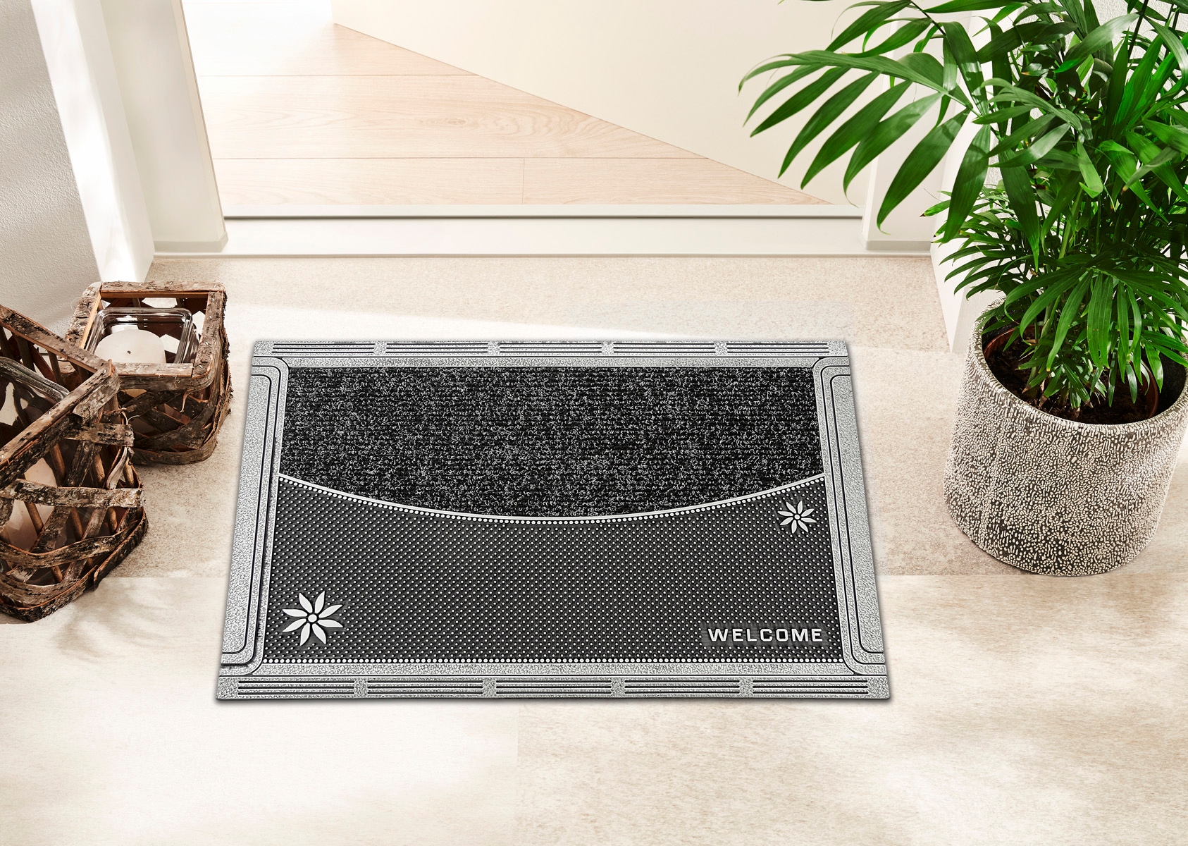 Home2Fashion Fußmatte »DualClean ST-XXL«, rechteckig, 10 mm Höhe, moderne Schmutzfangmatte, mit Spruch, robust, In- und Outdoor geeignet