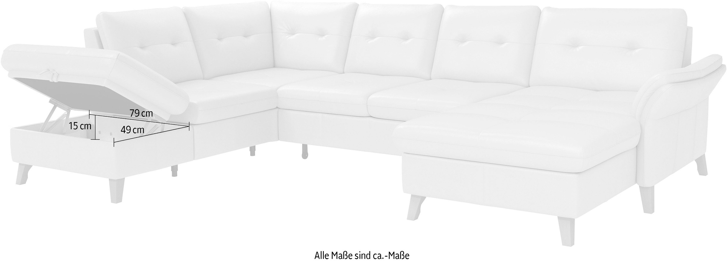 sit&more Wohnlandschaft »Göteborg«, inkl. Sitztiefenverstellung, wahlweise mit Bettfunktion & Bettkasten