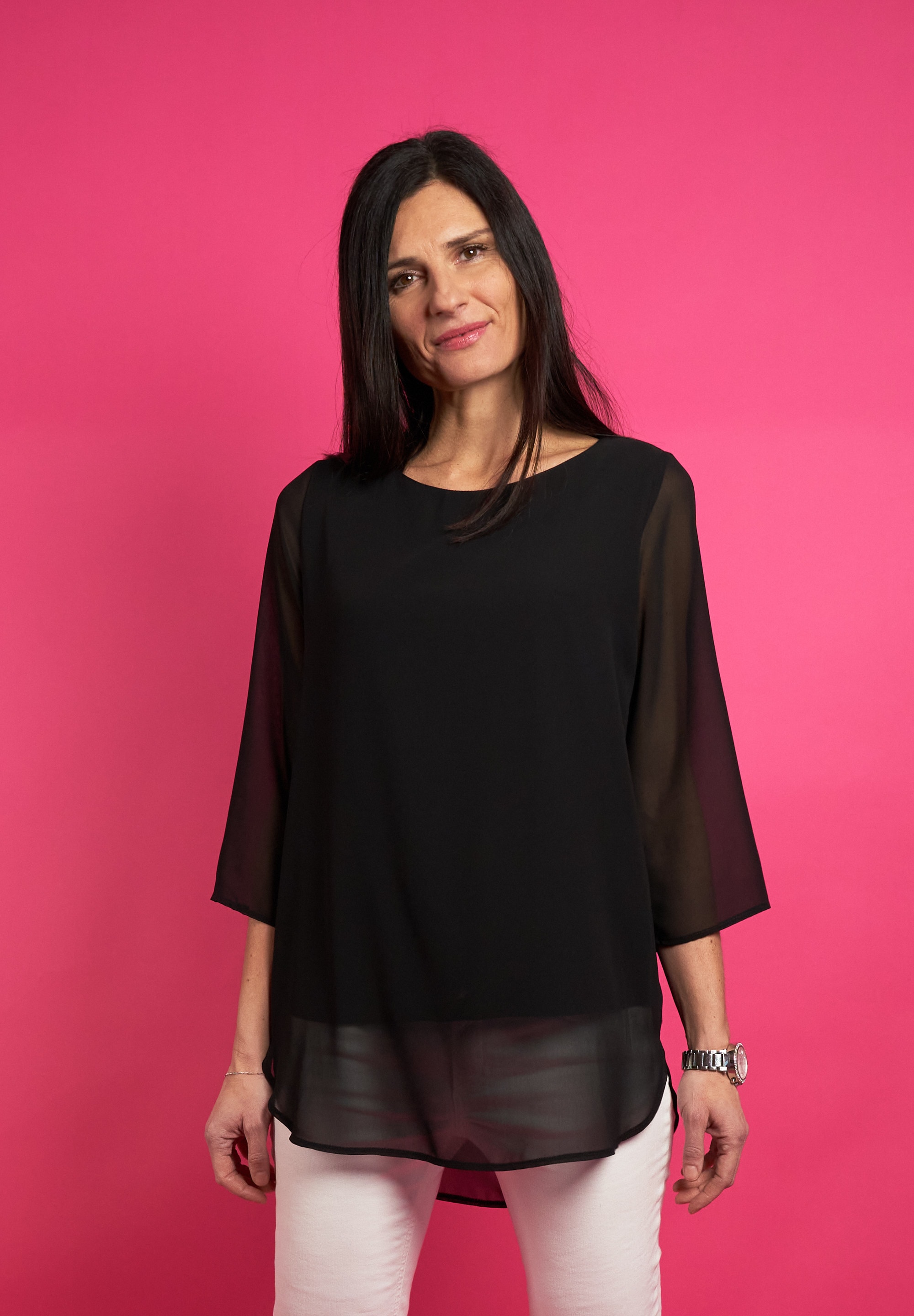 Seidel Moden Langarmbluse su Layering