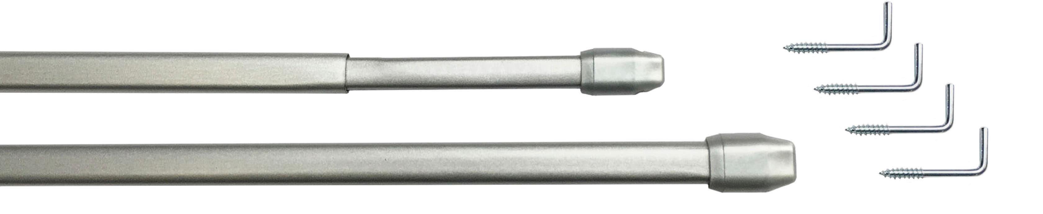 GARESA Vitragenstange "Vitragenstange "11 mm"" Ø 11 mm ausziehbar, Fixmaß zum Schrauben auf dem Fensterrahmen, einfache Montage, 2 Stück