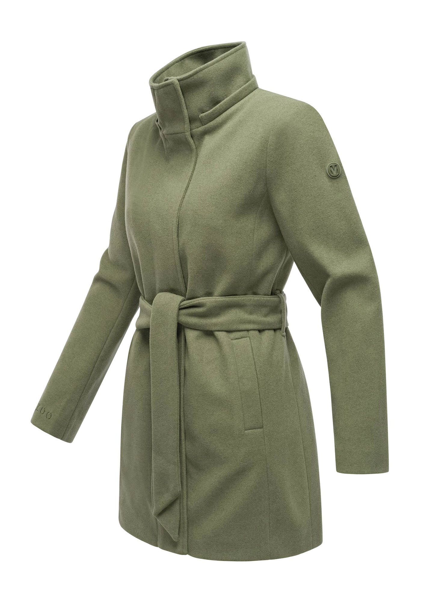 Marikoo Kurzmantel »Katalinaa«, Eleganter Wickel Mantel mit Taillengürtel und Oversized Hood Kapuze