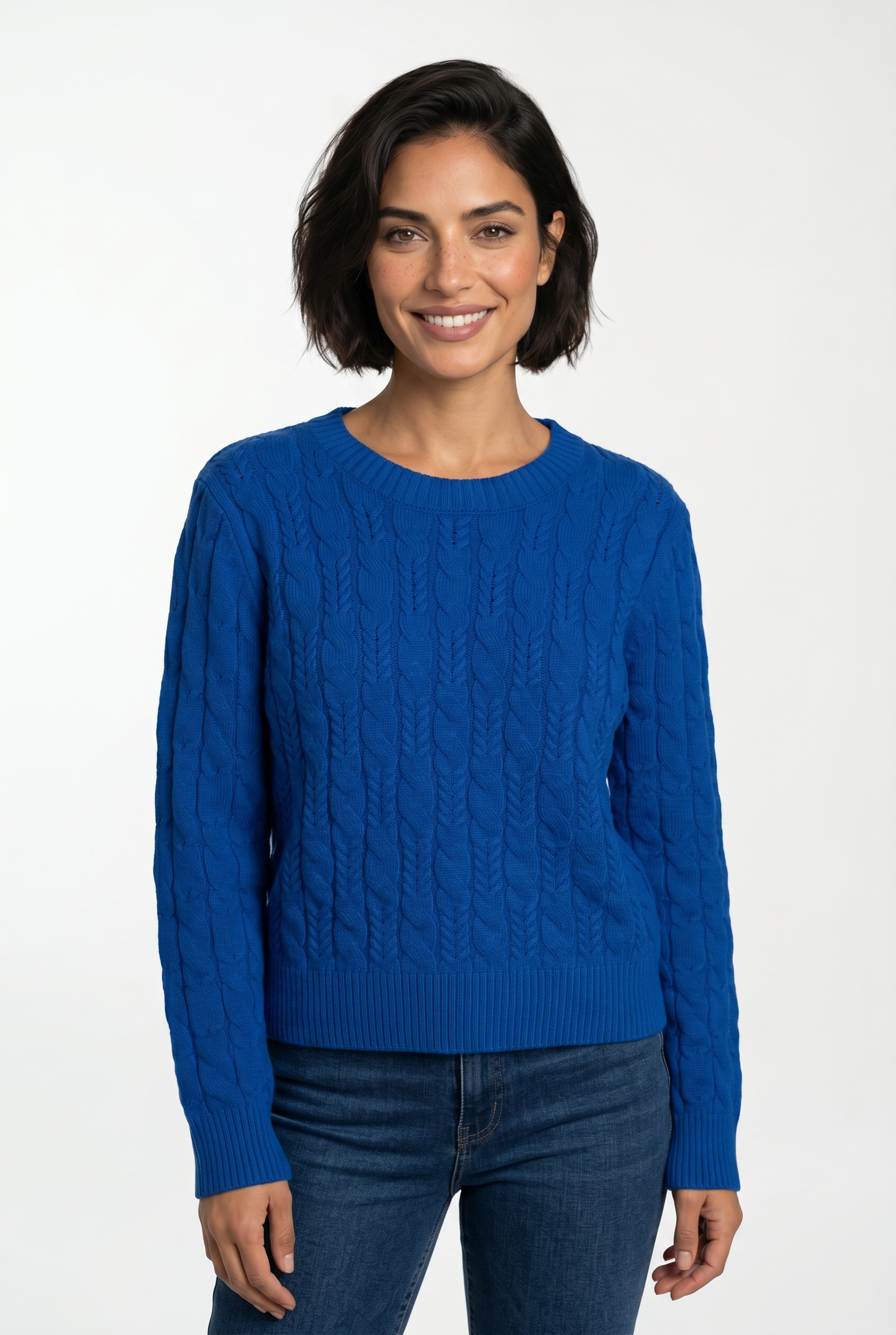 Vero Moda Strickpullover "Vmaries Ls O-Neck Cable Pullover Bf" Mit Zopfstrickmuster