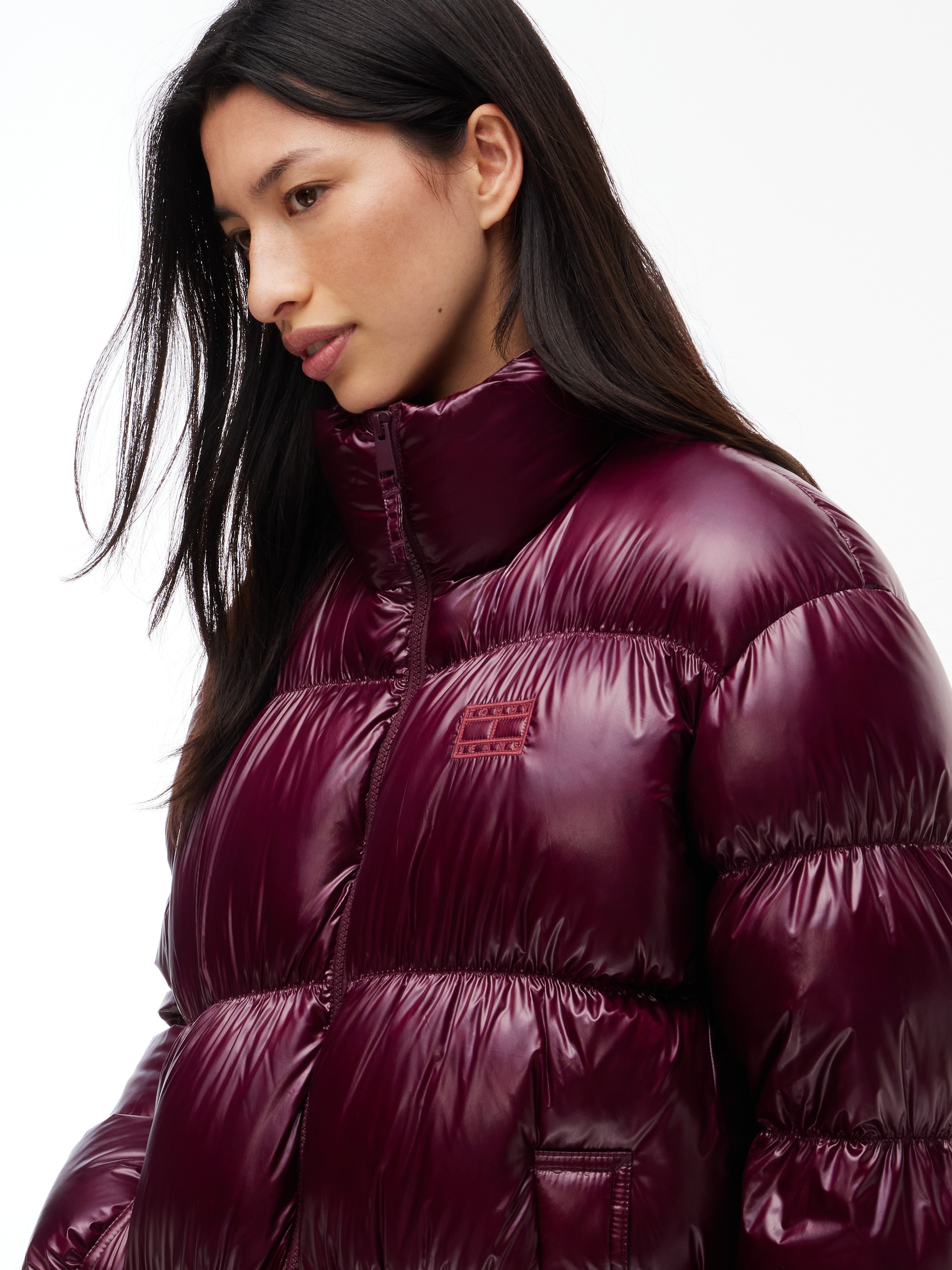 Tommy Jeans Steppjacke »TJW HIGH NECK SHINY PUFFER DOWN« Kunstfaser