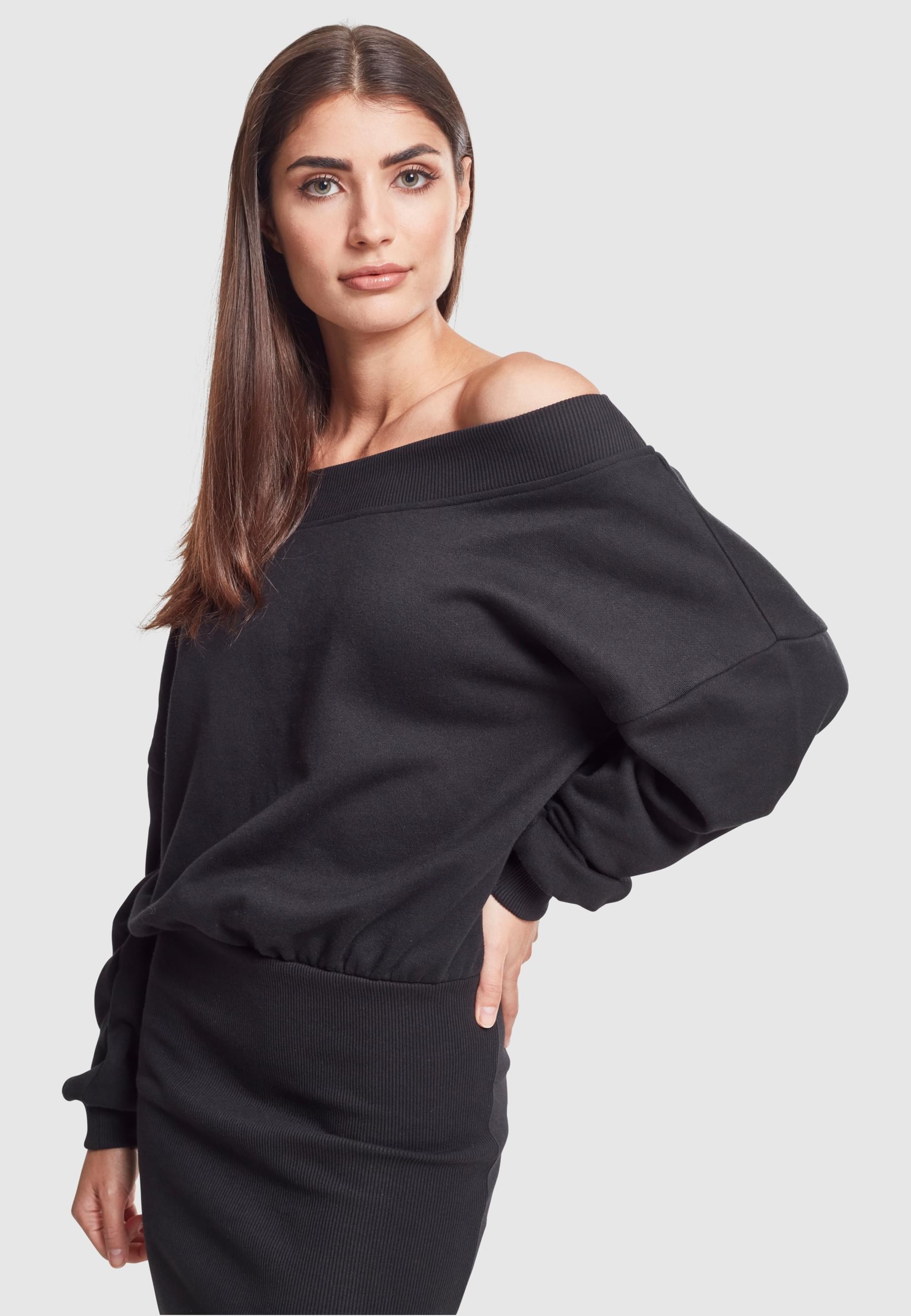 URBAN CLASSICS Shirtkleid »Urban Classics Damen Ladies Sweat Off Shoulder Dress«, (1 tlg.)