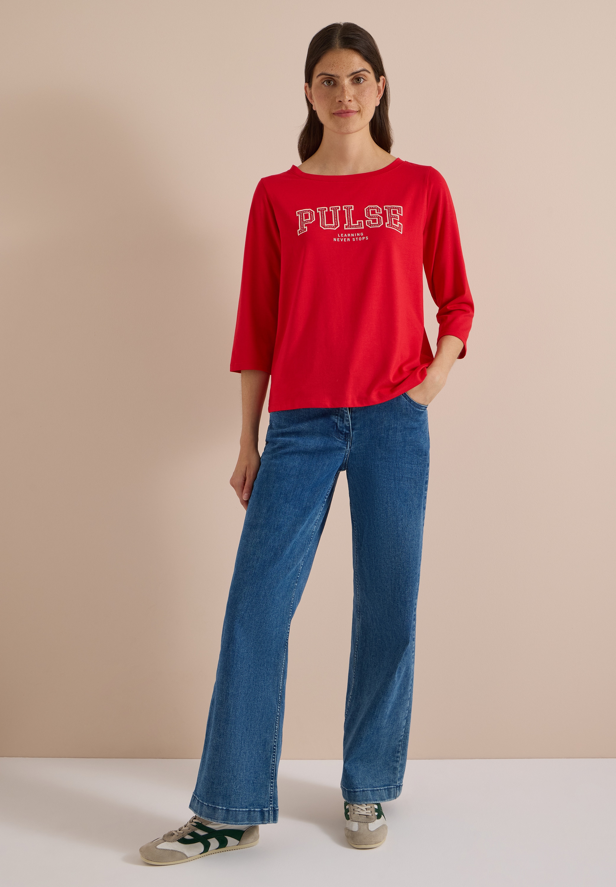 Cecil 3/4-Arm-Shirt aus softem Materialmix