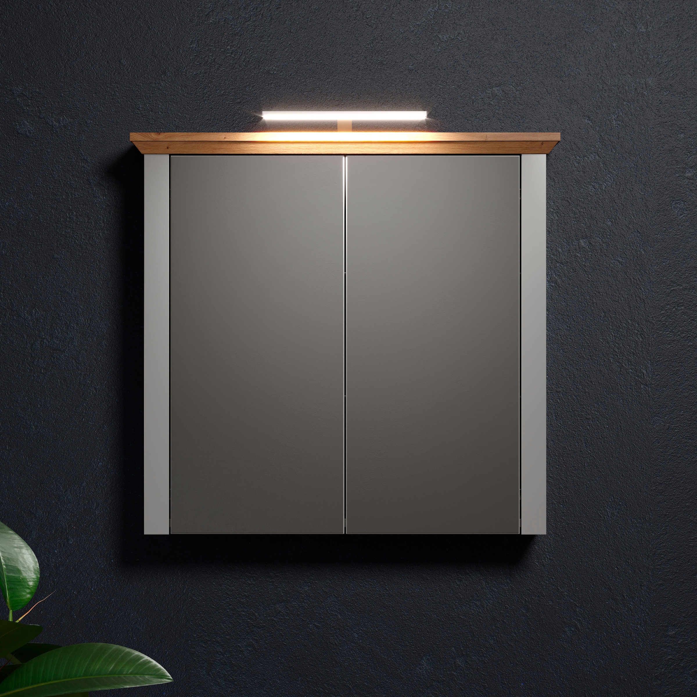 Home affaire Spiegelschrank »Herzwill« Spiegelschrank mit 2 Glasböden - (B/T/H) 78/24/73 cm