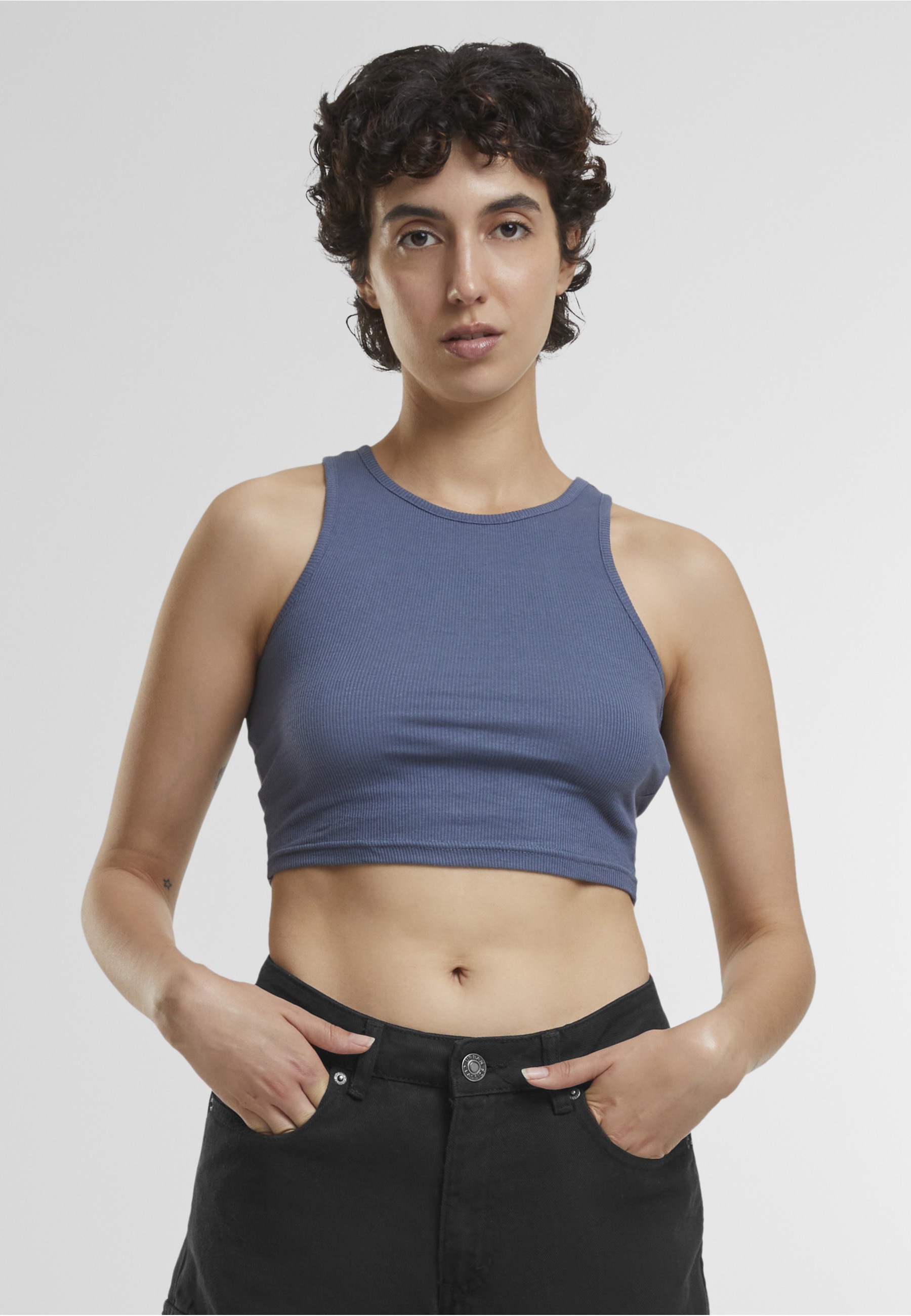 Thumbnail - URBAN CLASSICS Tanktop "Urban Classics Damen Ladies Cropped Rib Top" 1 Stk.