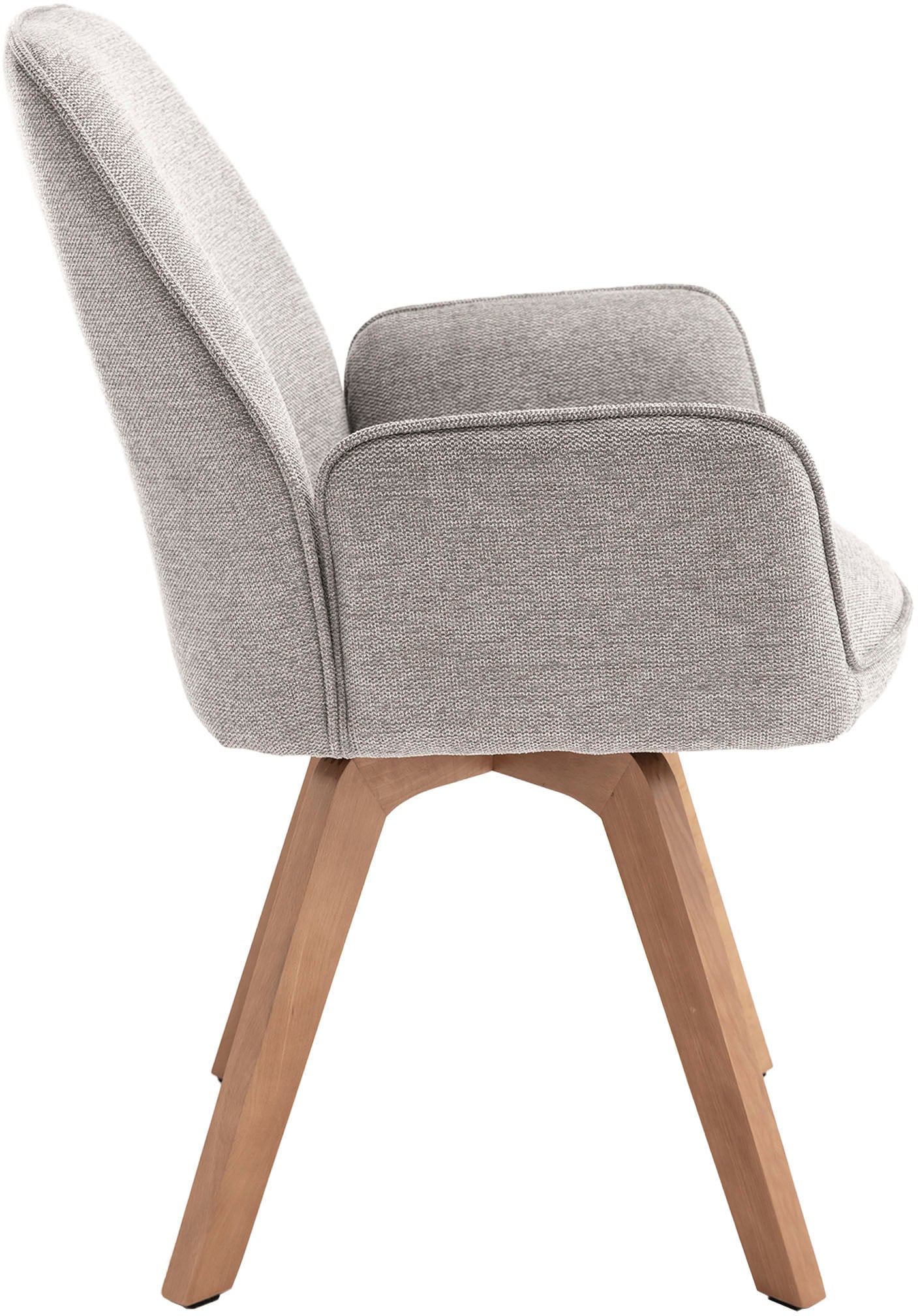 byLIVING Esszimmerstuhl »Tony«, (Set), 2 St., Webstoff, mit Massivholzgestell eichefarbig, 360 Grad drehbar, hoher Sitzkomfort