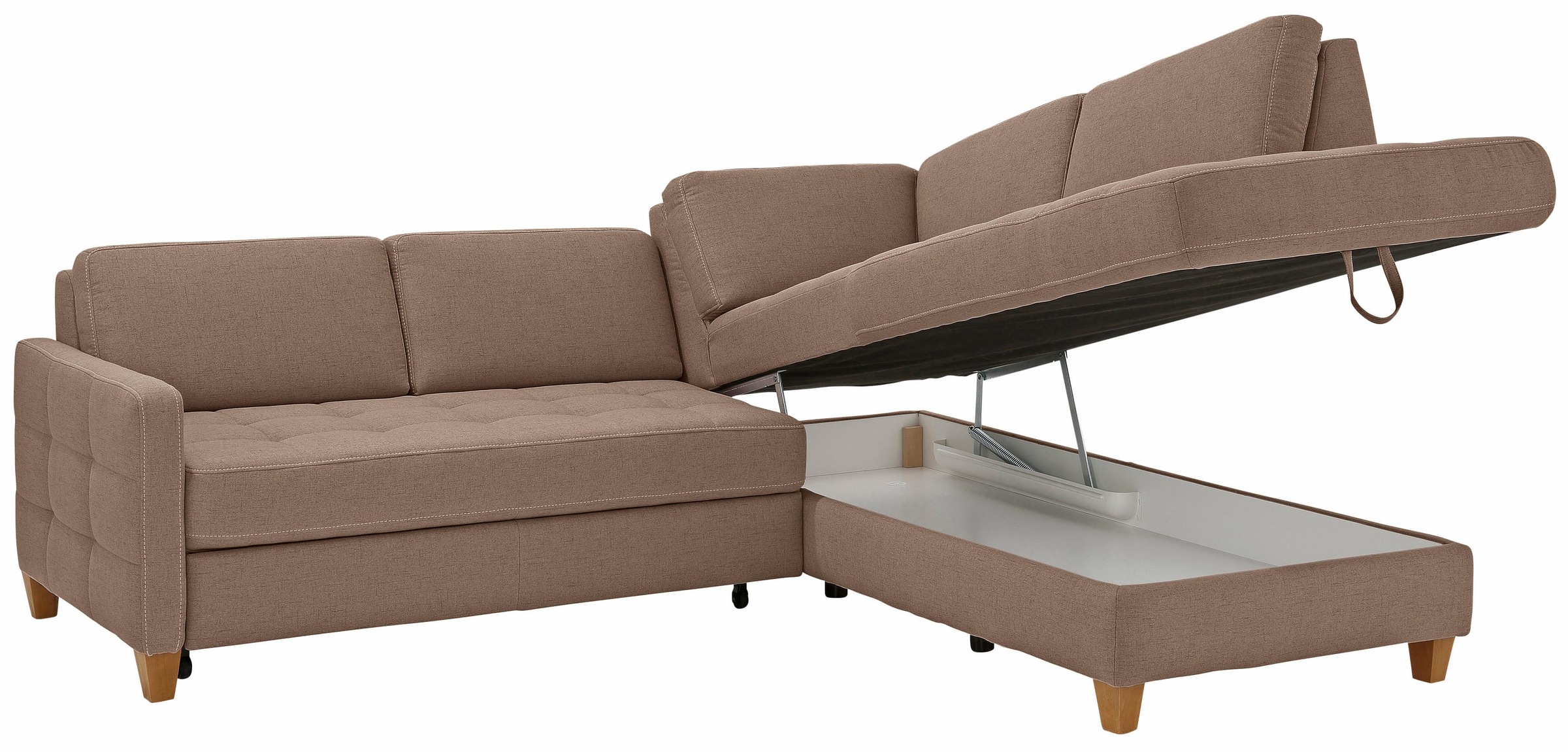 Home affaire Ecksofa »Earl L-Form«, wahlweise auch mit Bettfunktion oder Bettfunktion mit Bettkasten