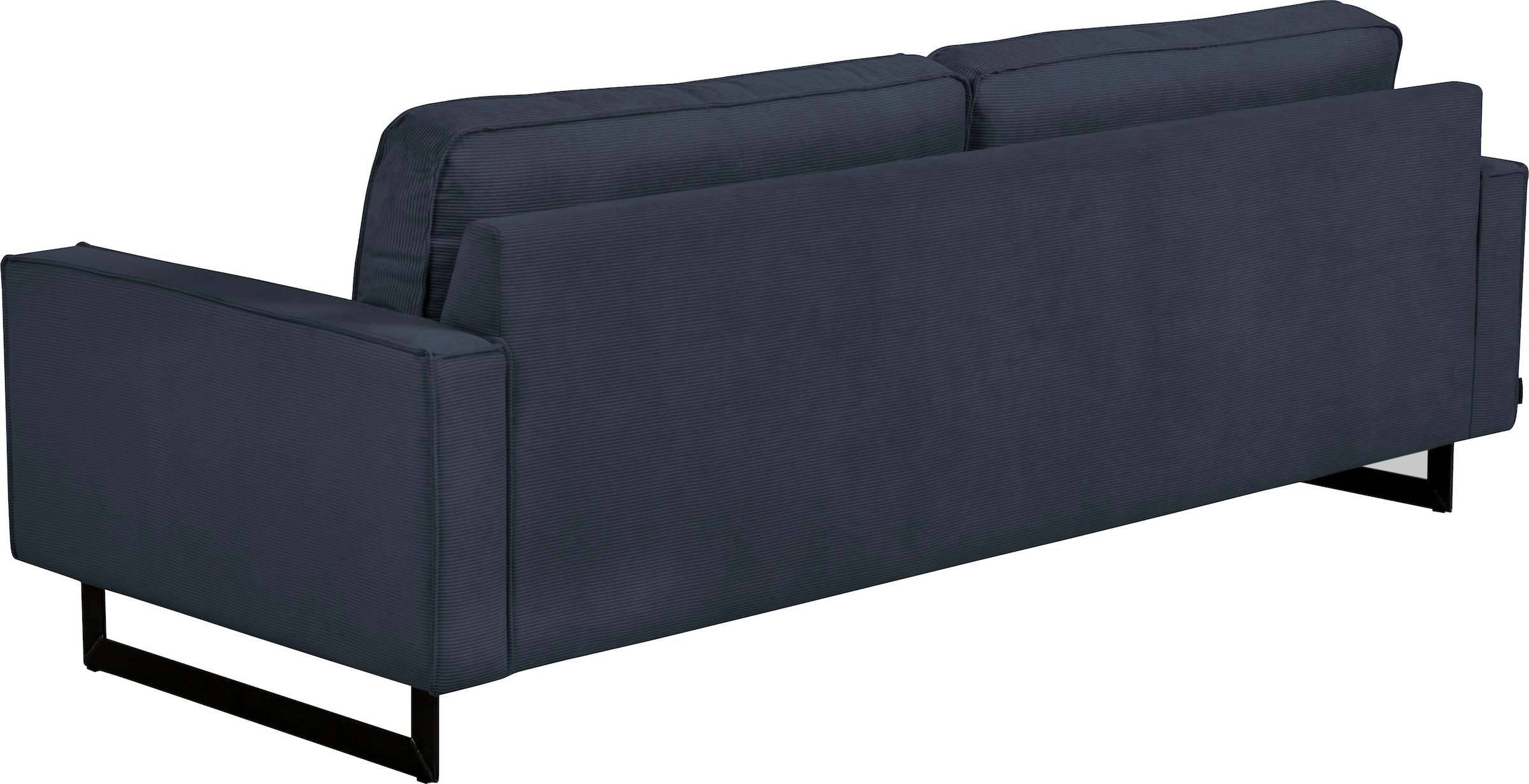 Places of Style 3-Sitzer »Maxi-Ausführung Pinto, 236 cm, Cord, Chenille, Lederoptik«, mit Keder, schwarze Metallfüße, Wellenunterfederung