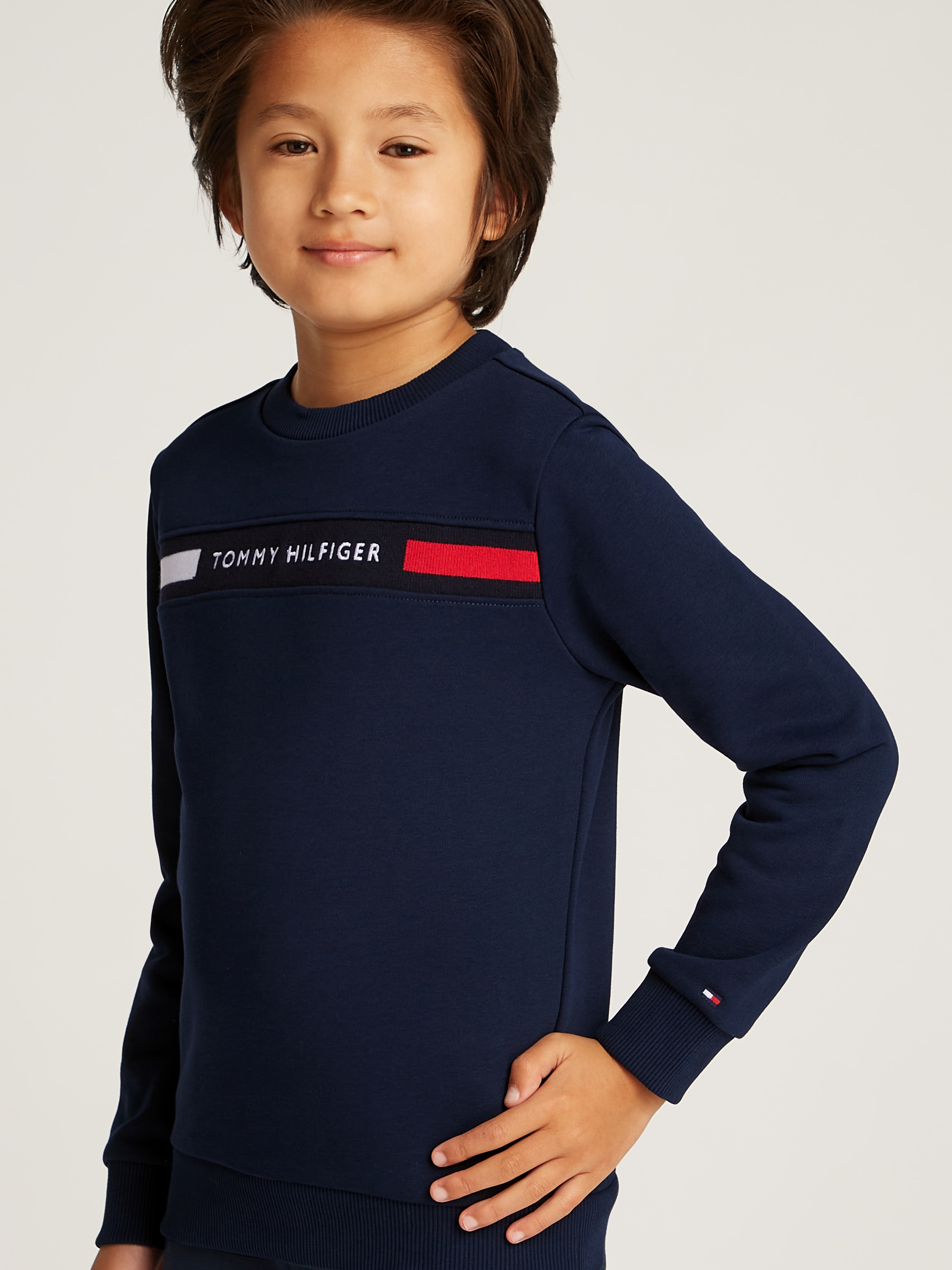 Tommy Hilfiger Langarmshirt & Hose »TH RIB INSERT SET«, mit Logoschriftzug