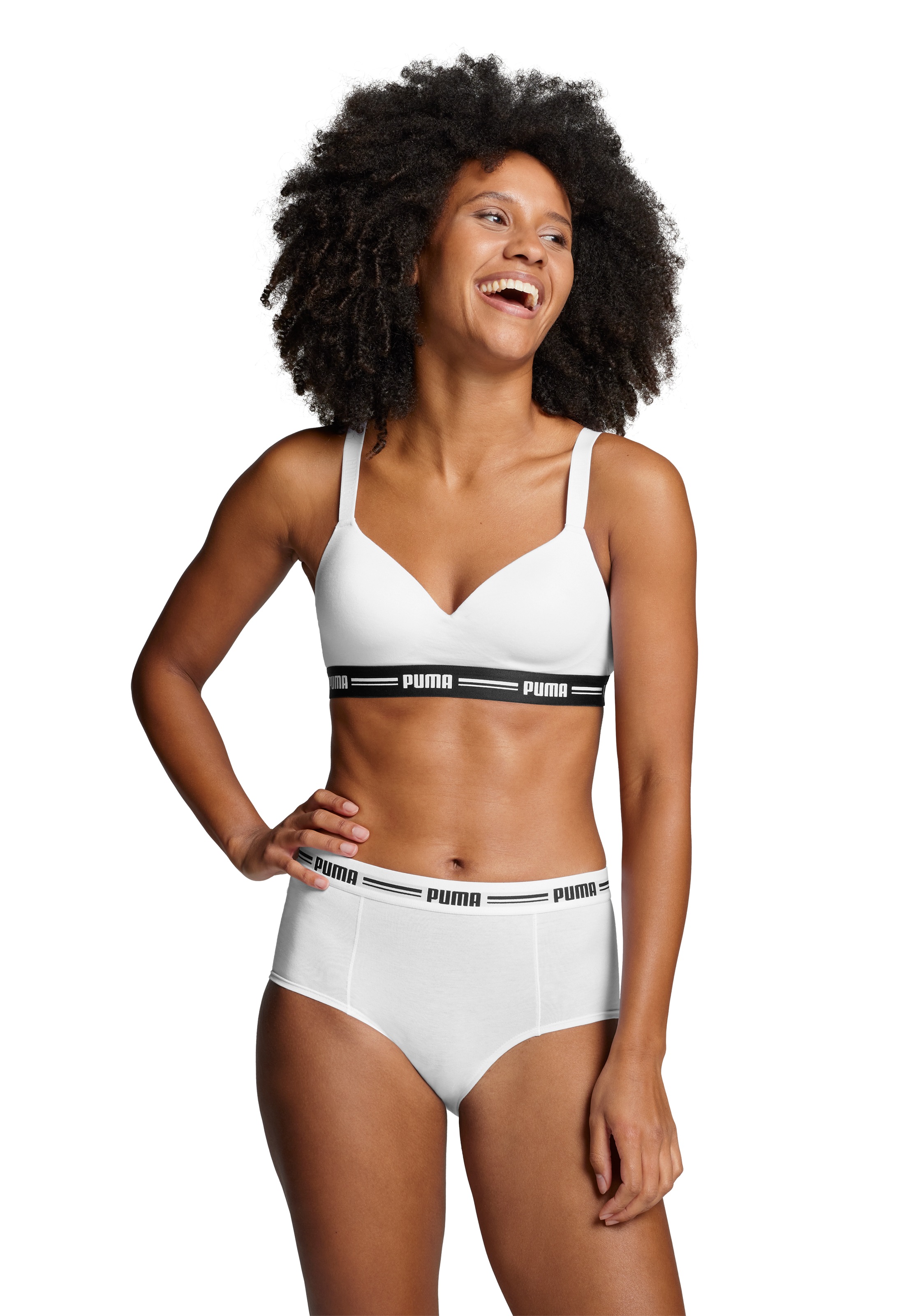 PUMA Panty PUMA WOMEN MINI SHORT 2P PACK (Packung, 2er Pack) mit markantem günstig online kaufen