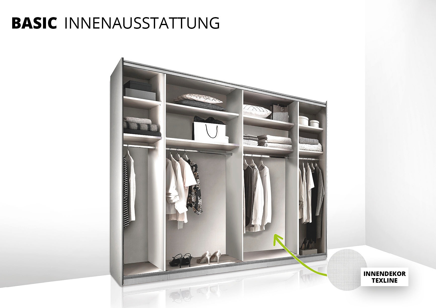 STAUD Schwebetürenschrank »Sonett 120 G, Made in Germany«, mit vier verschiedenen Ausstattungsvarianten