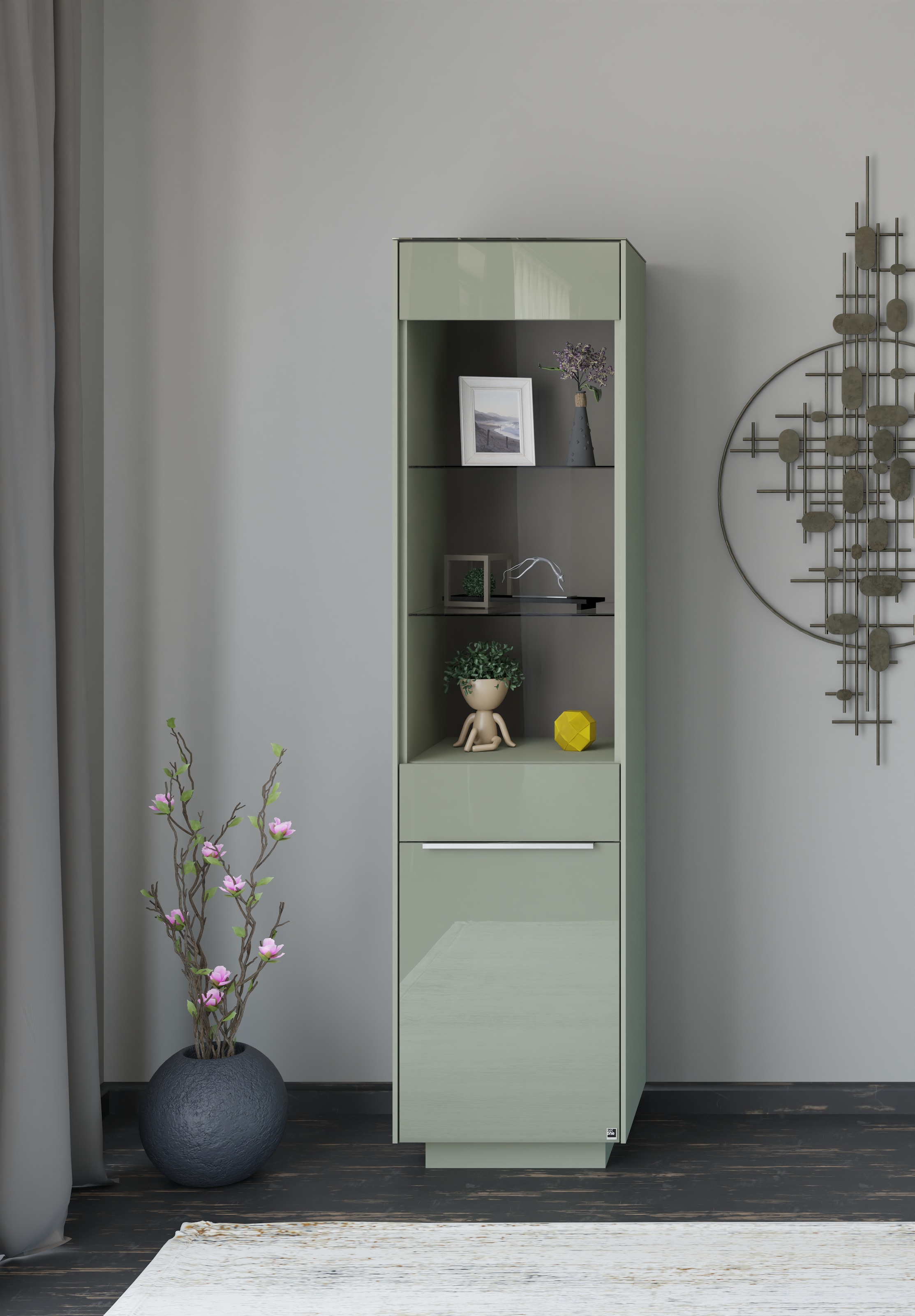 set one by Musterring Standvitrine "Reno" 1 Stk. tlg. Mit Sockel in diversen Farben, 193 cm Höhe & Farbauswahl