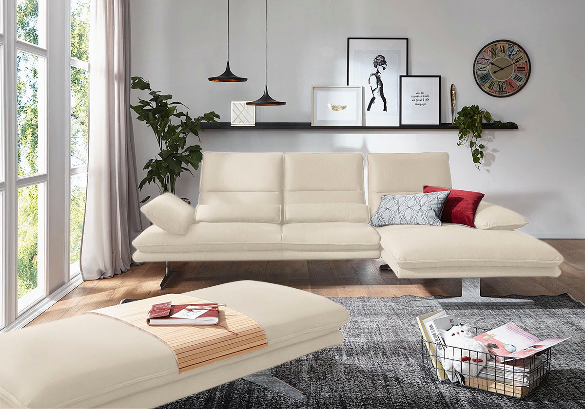 W.SCHILLIG Ecksofa "broadway, Designsofa mit tollem Sitzkomfort, L-Form", S günstig online kaufen