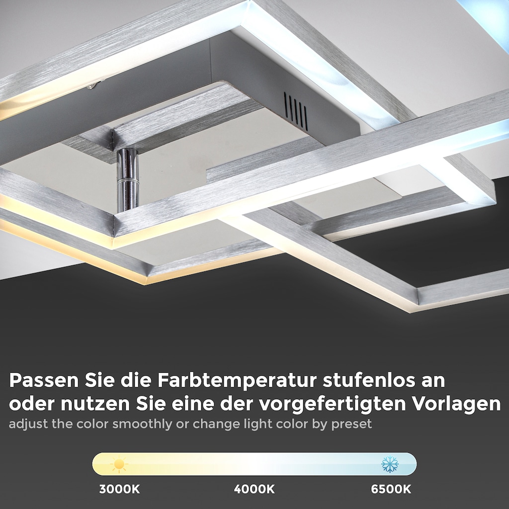 B.K.Licht LED Deckenleuchte mit Fernbedienung,  inkl. LED 32 Watt, 2.600lm, 3.000 - 6.500K dimmbar. inkl. Nachtlichtfunktion, Timer, Memoryfunktion