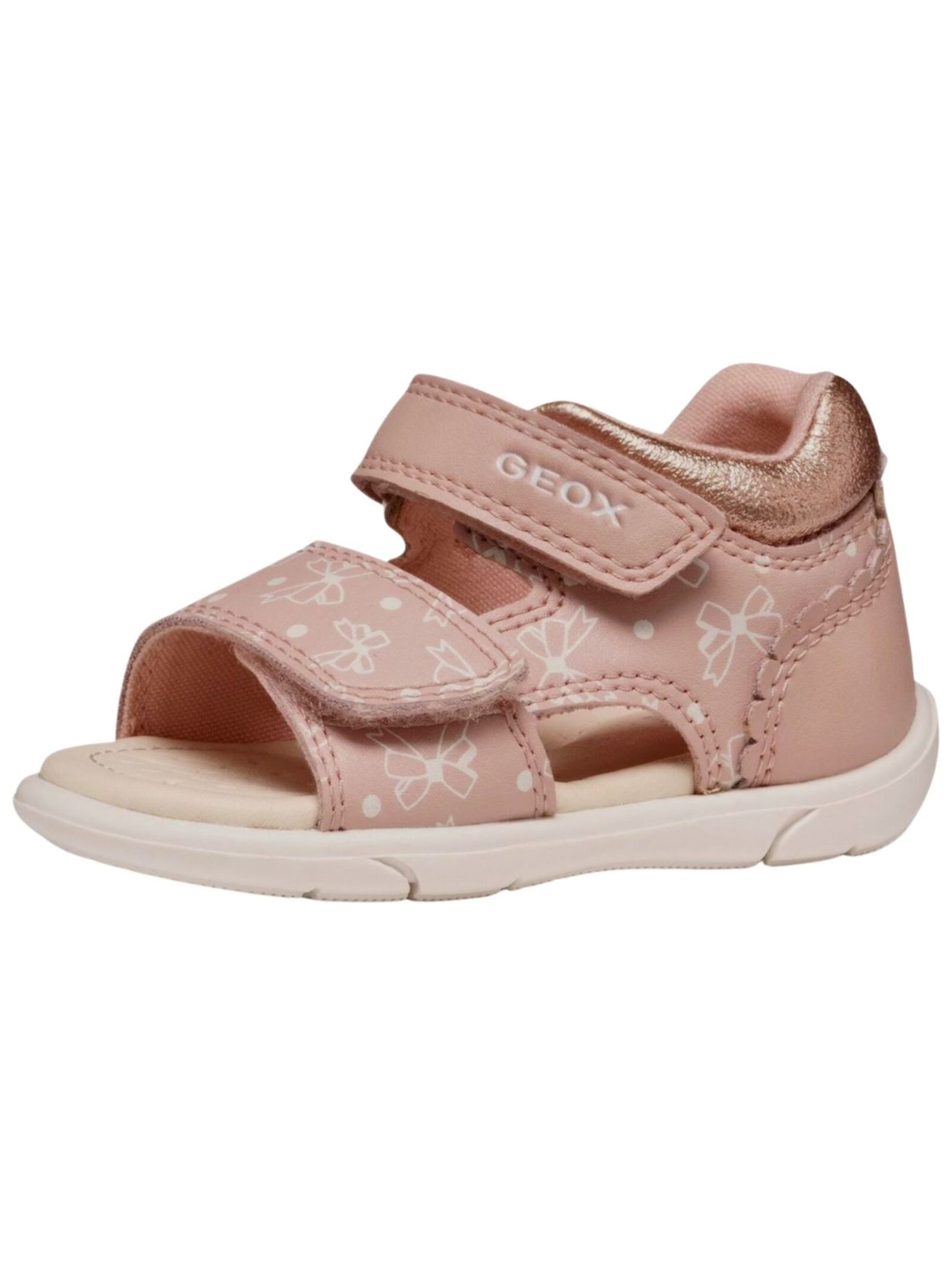 GEOX Kinder Riemchensandale "Geox Sandalen Lederimitat", Gr. 23, rosa, Lederimitat, Schuhe