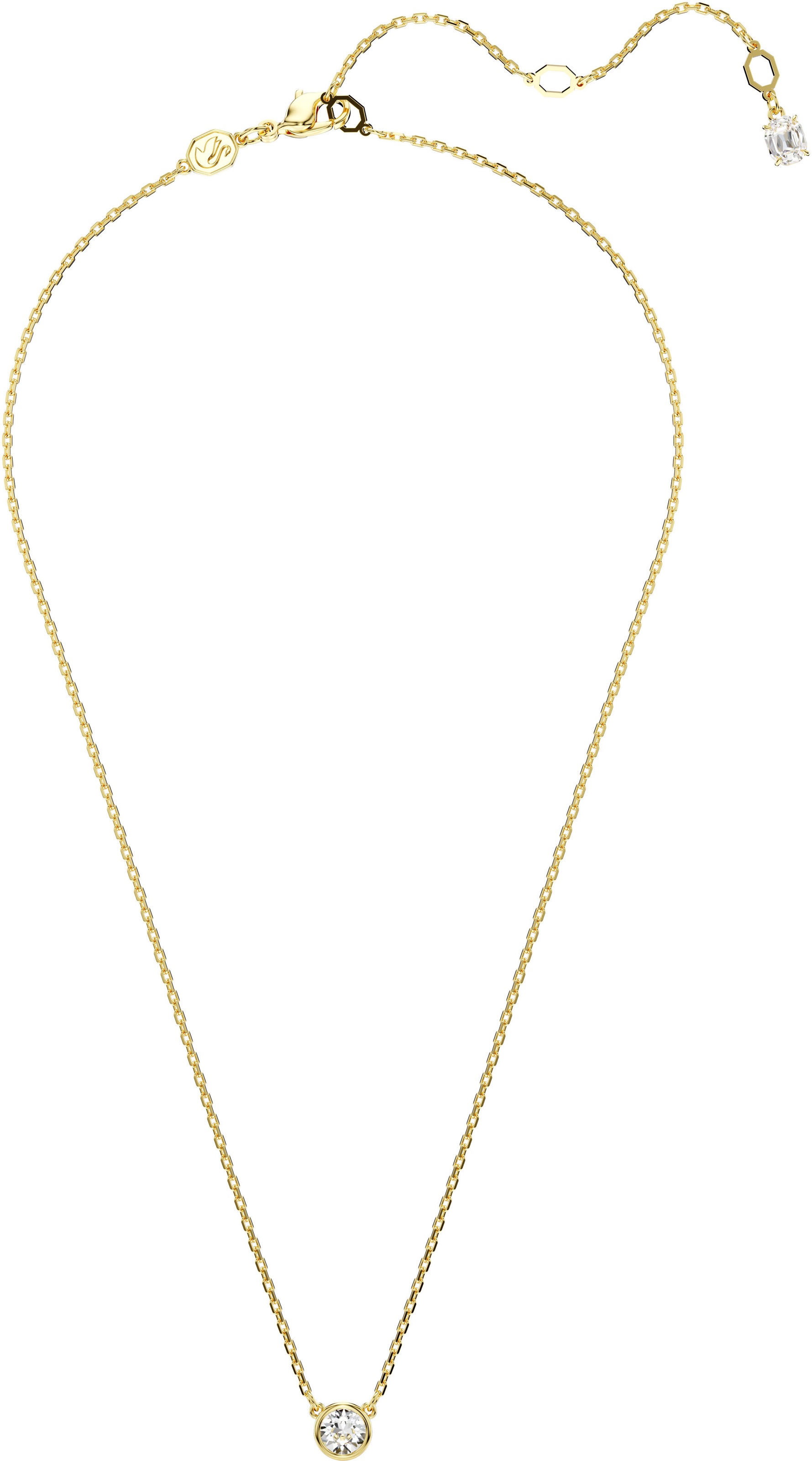Kette mit Anhänger SWAROVSKI "Schmuck Geschenk Halskette Imber", gold (gelbgoldfarben, kristallweiß), Halsketten, Damen, Metall, L: 45, mit Swarovski Zirkonia (synth.) 4