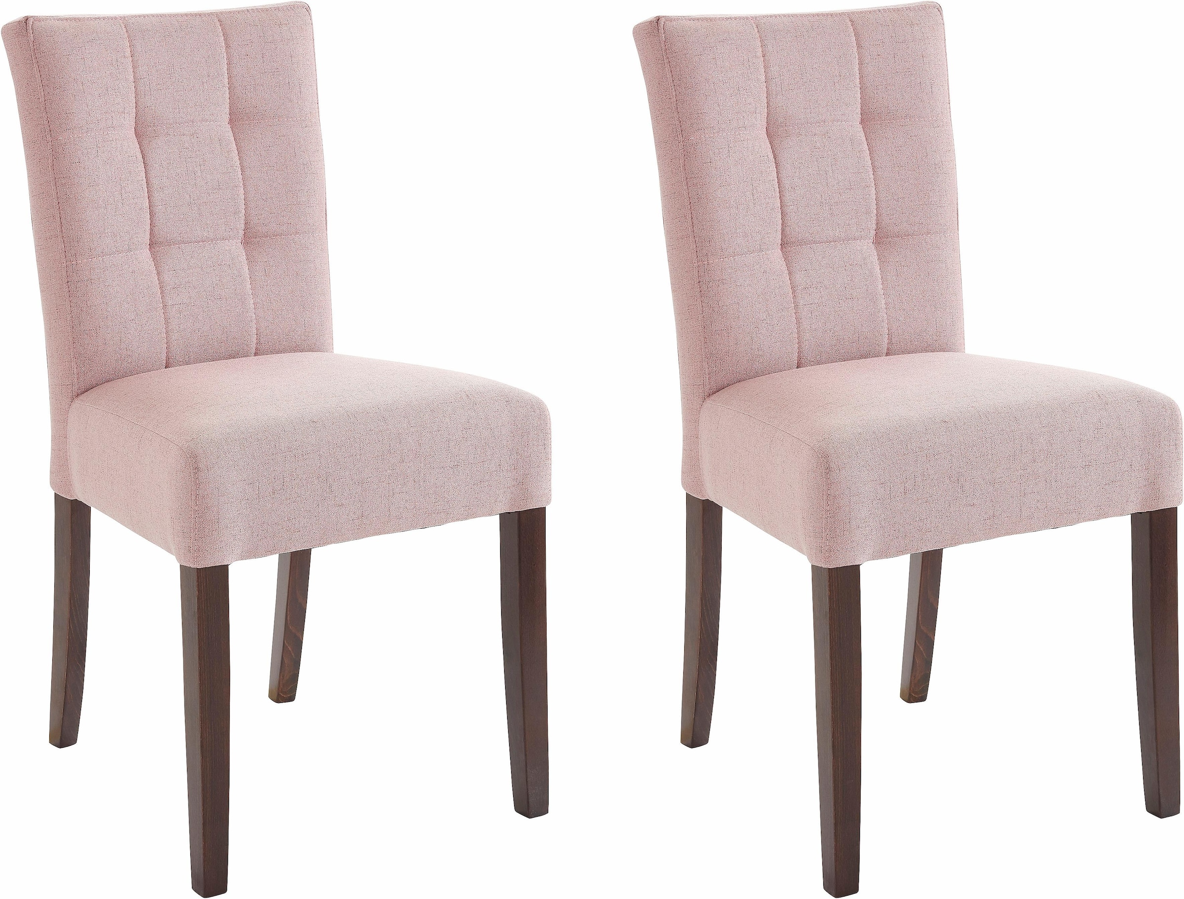 Leonique Stuhl »Pinky«, (Set), 1 St., Samtvelours, Knopfheftung am Rücken  und silberfarbenen Metallfüßen, Polsterstuhl | BAUR | Stühle