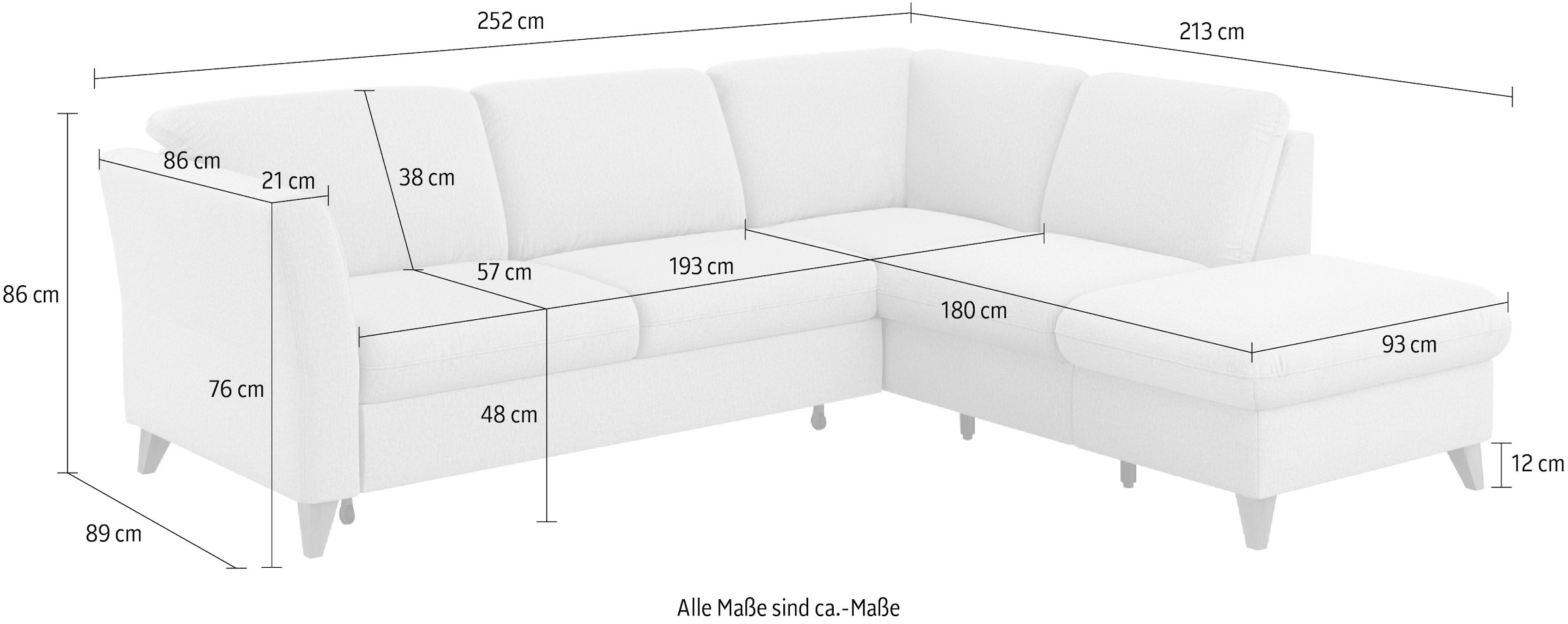 Home affaire Ecksofa »Trelleborg L-Form«, Federkern-Polsterung, wahlweise mit Bettfunktion und Stauraum