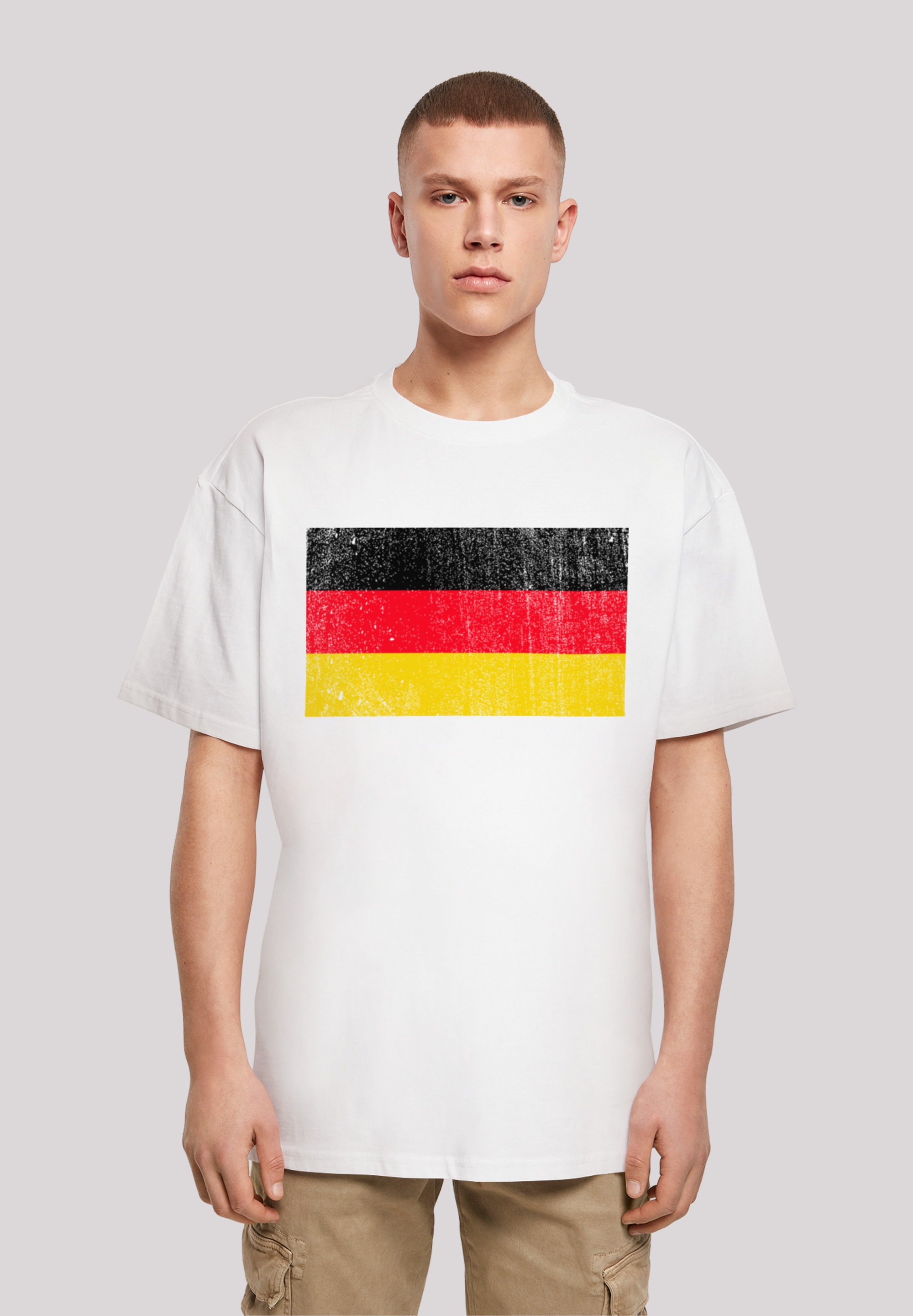 F4NT4STIC T-Shirt "Germany Deutschland Flagge distressed", Print