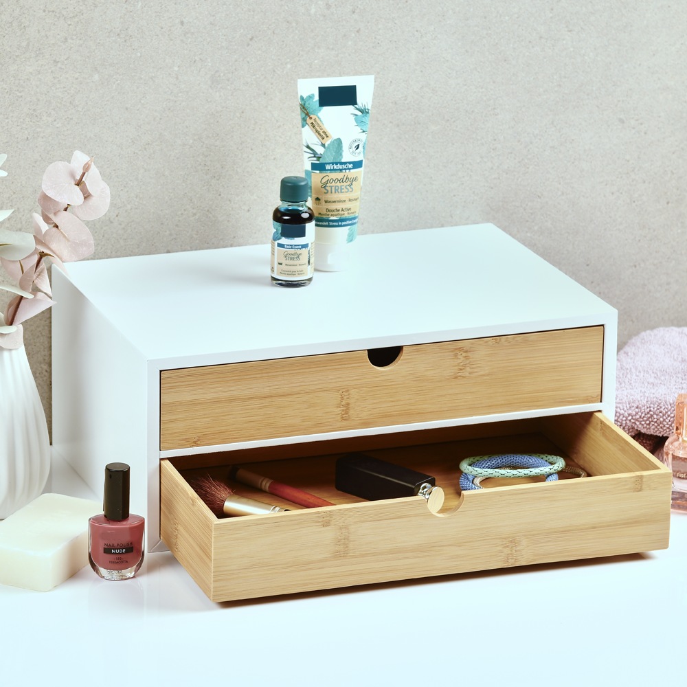 KESPER Ablageregal "Mini-Kommode mit 2 Ablageflächen, weiß/braun, FSC", (1 günstig online kaufen
