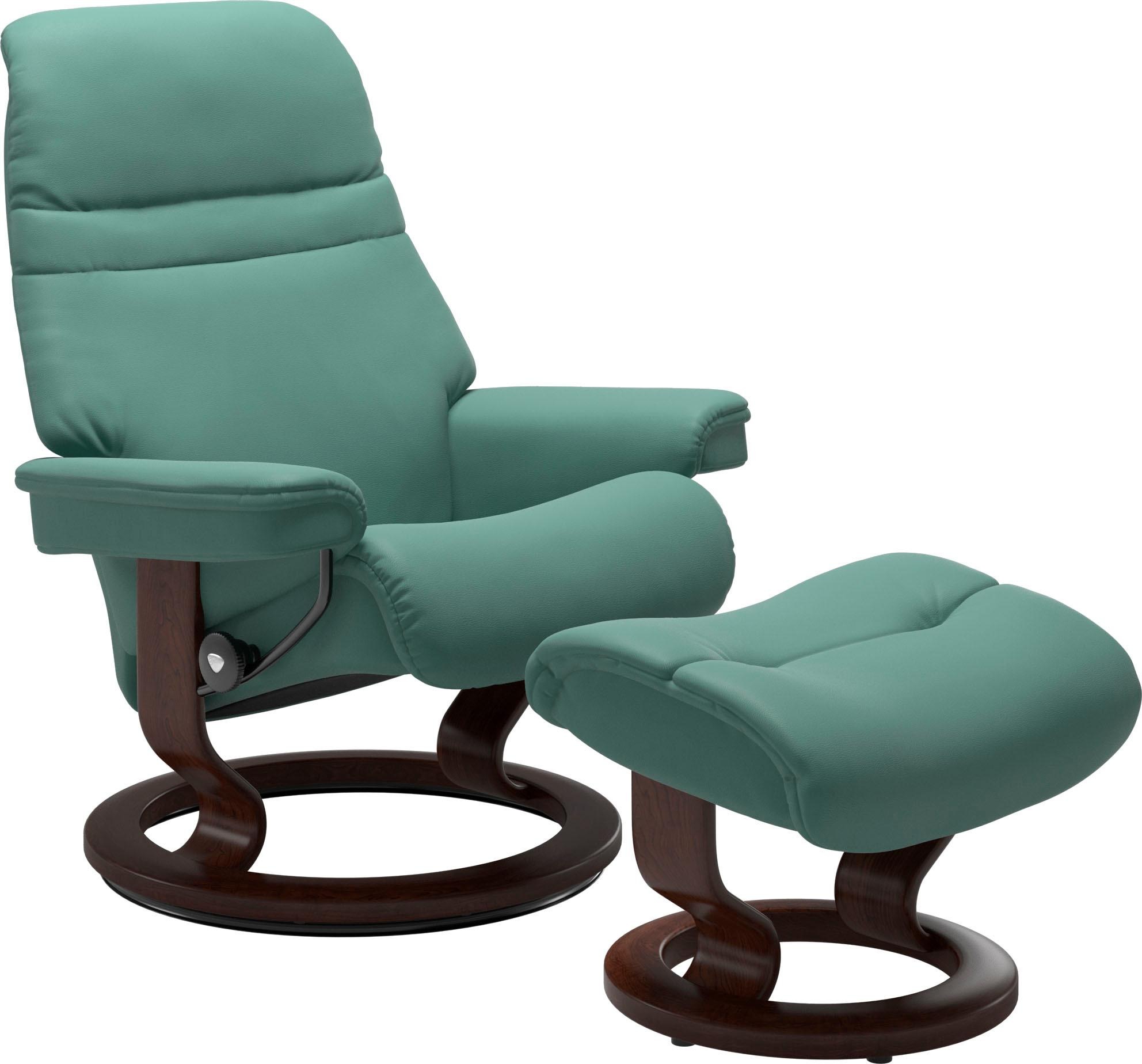 Stressless Relaxsessel "Sunrise" mit Classic Base, Größe M, Gestell Braun, in 2 Bezugsqualitäten lieferbar