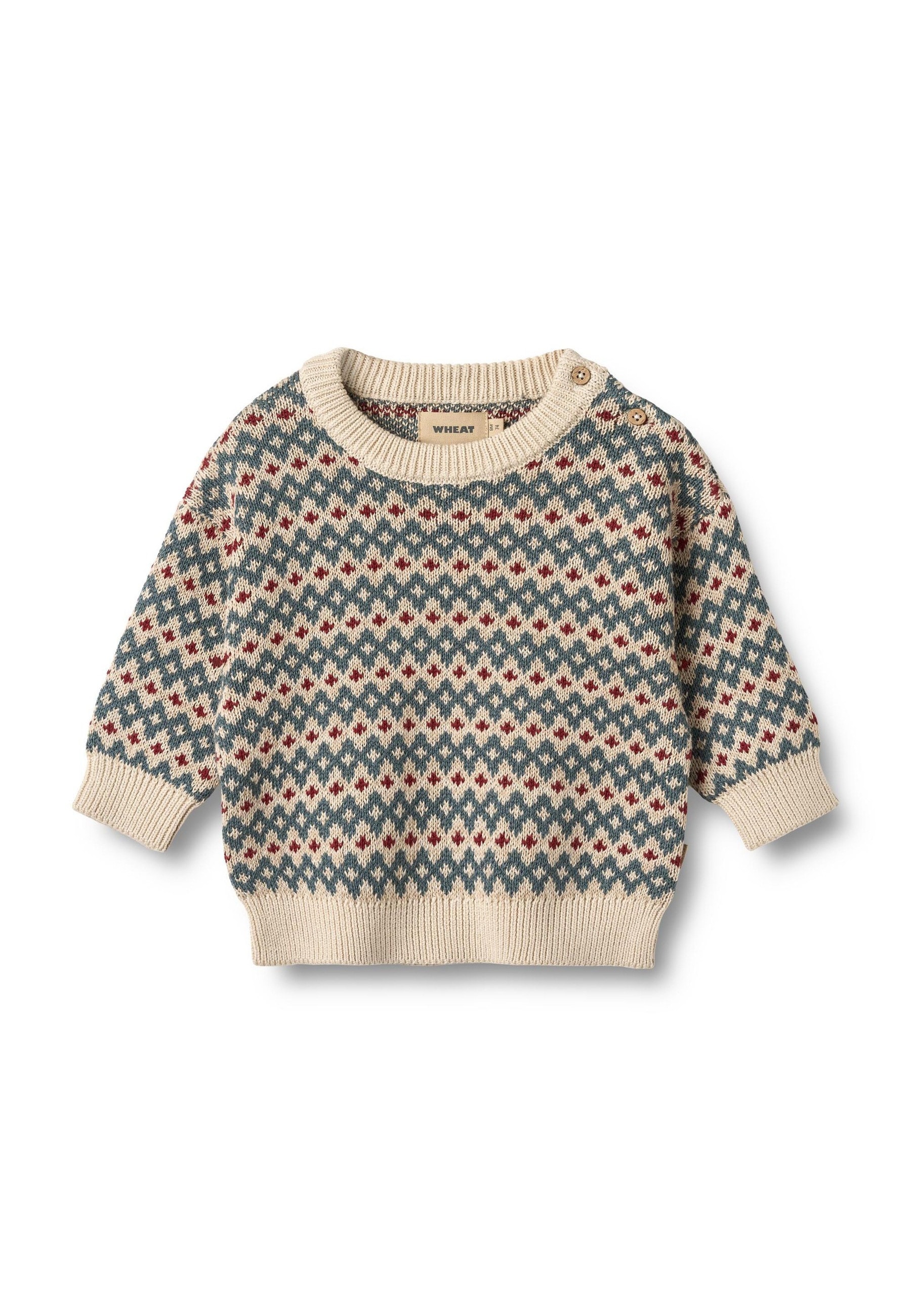 WHEAT Rundhalspullover "WHEAT Jacquard Pullover Harlow" 1 Stk.