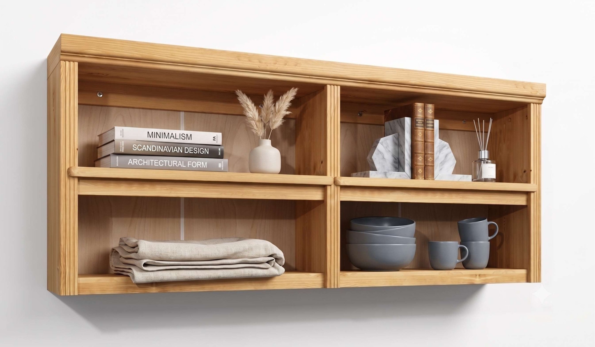 OTTO home Wandregal »Soeren« B/T/H: 158/29/67 cm,  aus massiver Kiefer, 4 offene Fächer, FSC®-zertifiziert