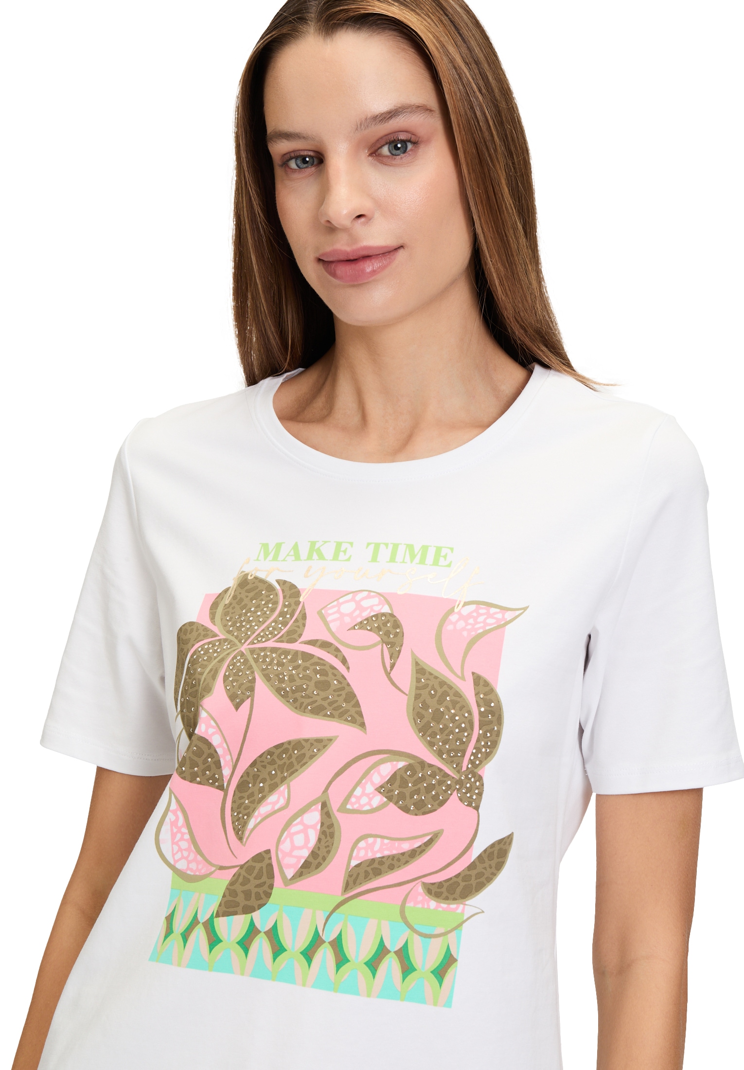Betty Barclay Kurzarmshirt »Betty Barclay Damen Basic Shirt mit Placement«, (1 tlg.), Glitzersteine