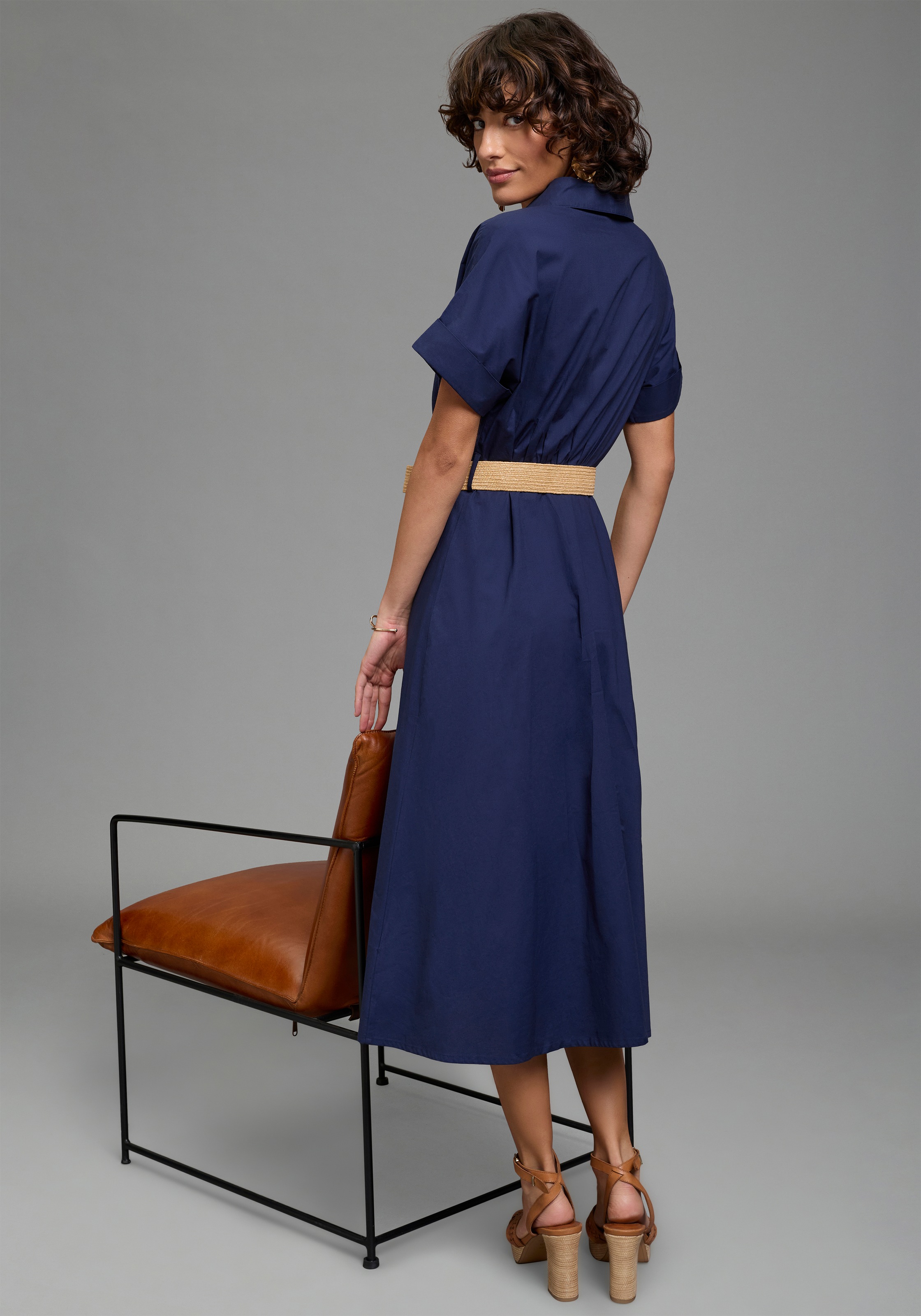 Laura Scott Hemdblusenkleid wadenlang, feminin, für vielseitige Anlässe, au günstig online kaufen