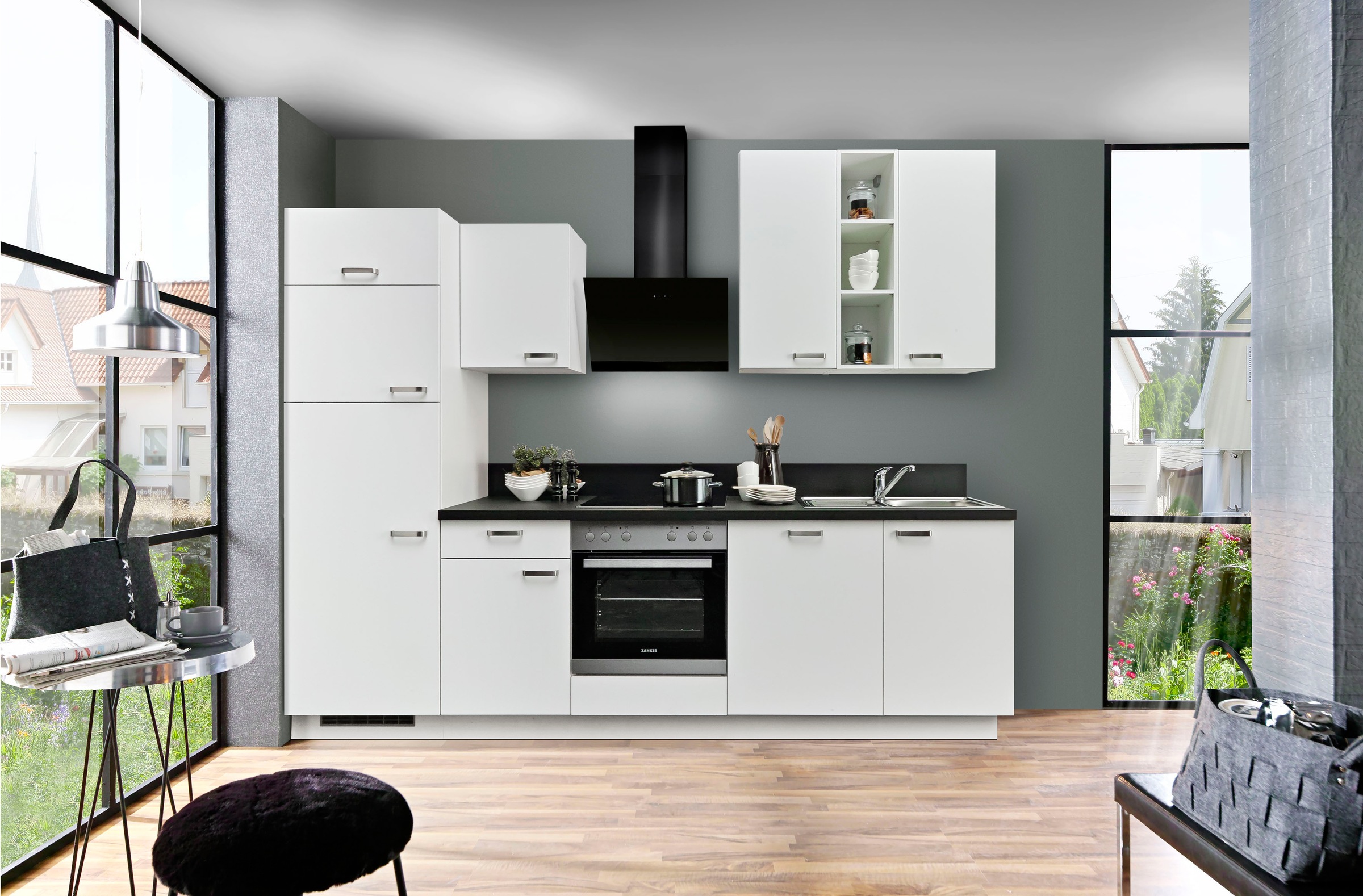 Express Küchen Küche »Bari«, Soft-Close-Funktion und Vollauszug, vormontiert, Breite 280 cm