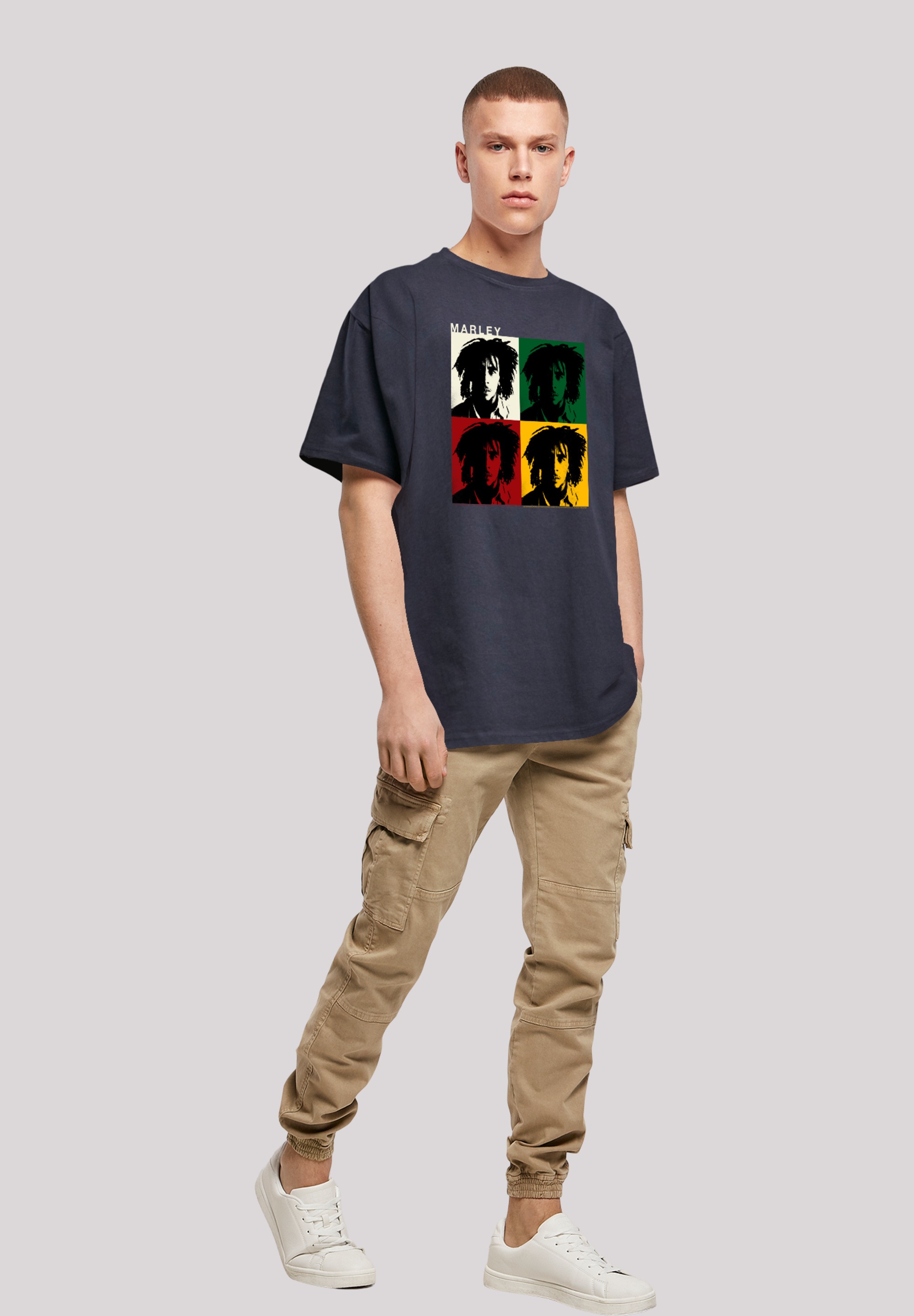 F4NT4STIC T-Shirt »Bob Marley Colour Blocks«, Premium Qualität