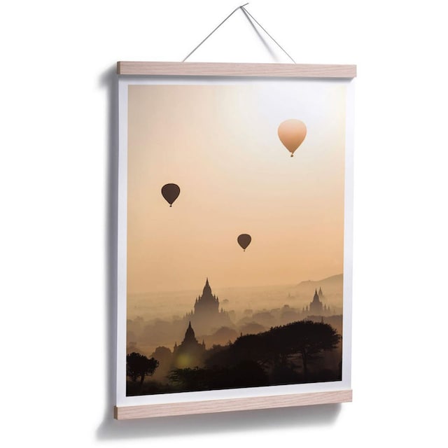 Wall-Art Poster »Morgen über Bagan«, Landschaften, (1 St.), Poster, Wandbild,  Bild, Wandposter kaufen | BAUR
