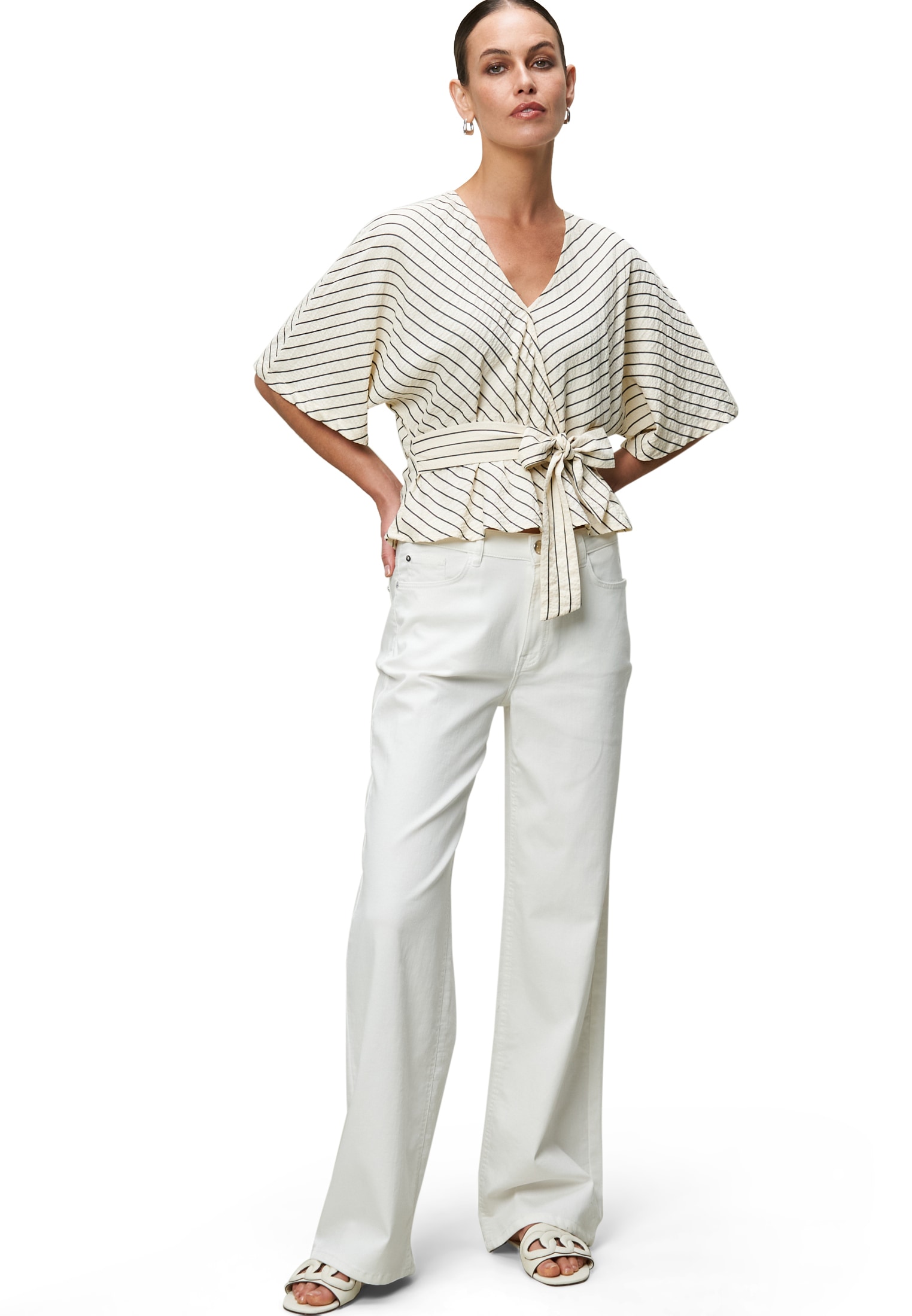 Zero Klassische Bluse »zero Bluse gestreift mit Fledermausärmeln«