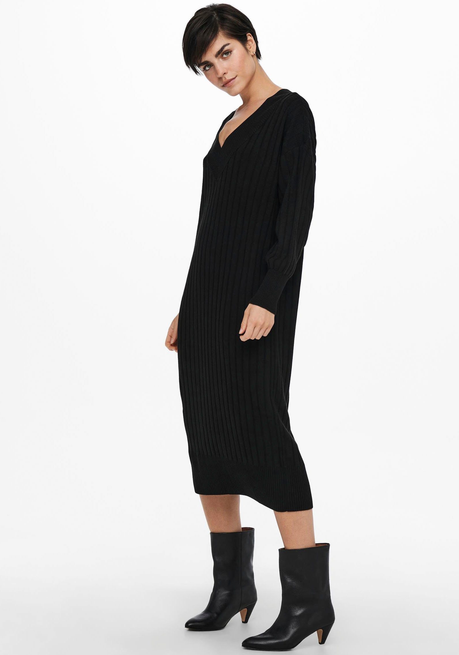 ONLY Strickkleid »ONLNEW TESSA L/S MIDI V DRESS«