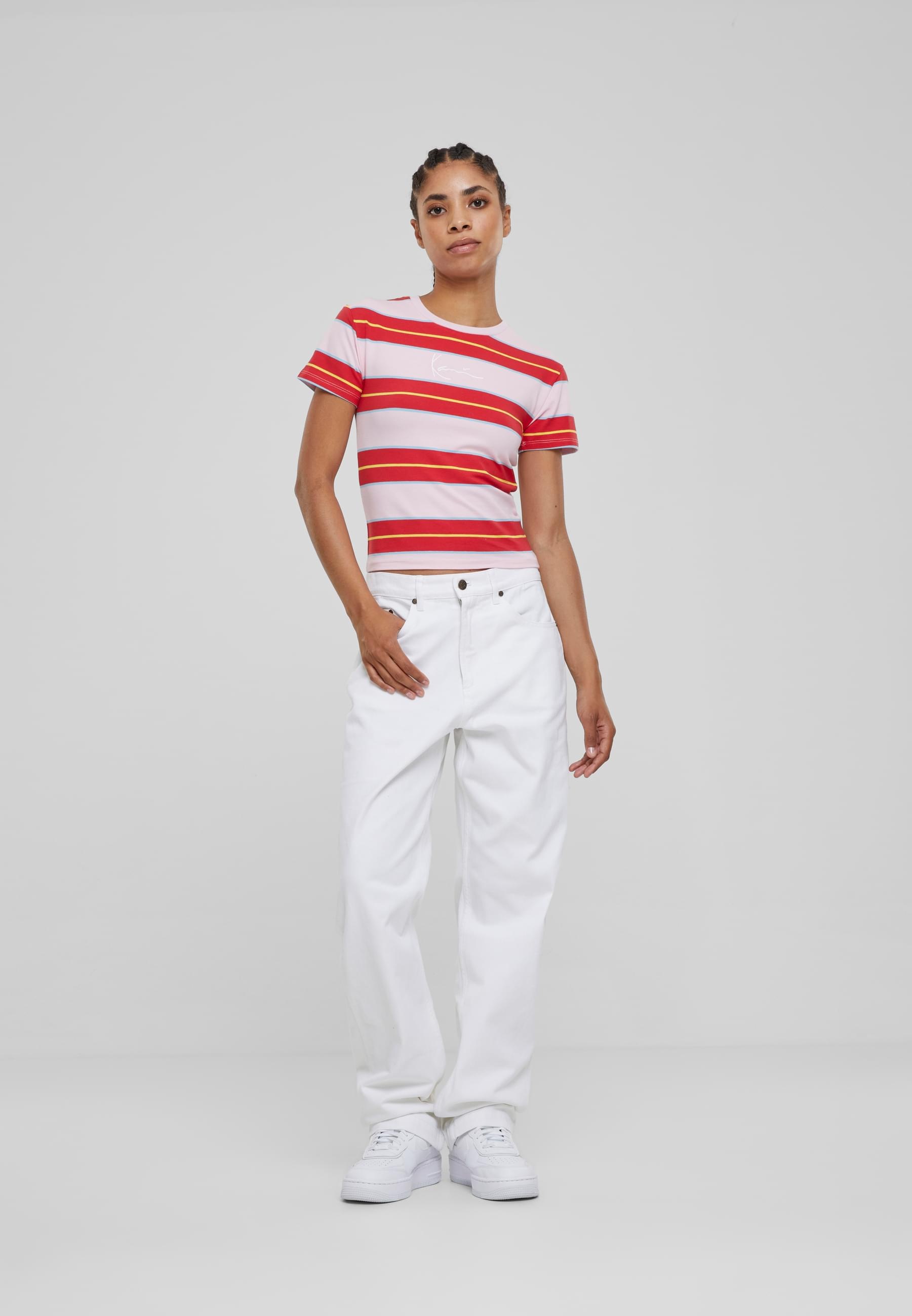 Karl Kani T-Shirt »Karl Kani Damen KW213-040-1 KK Small Signature Stripe Tee«, (1 tlg.)