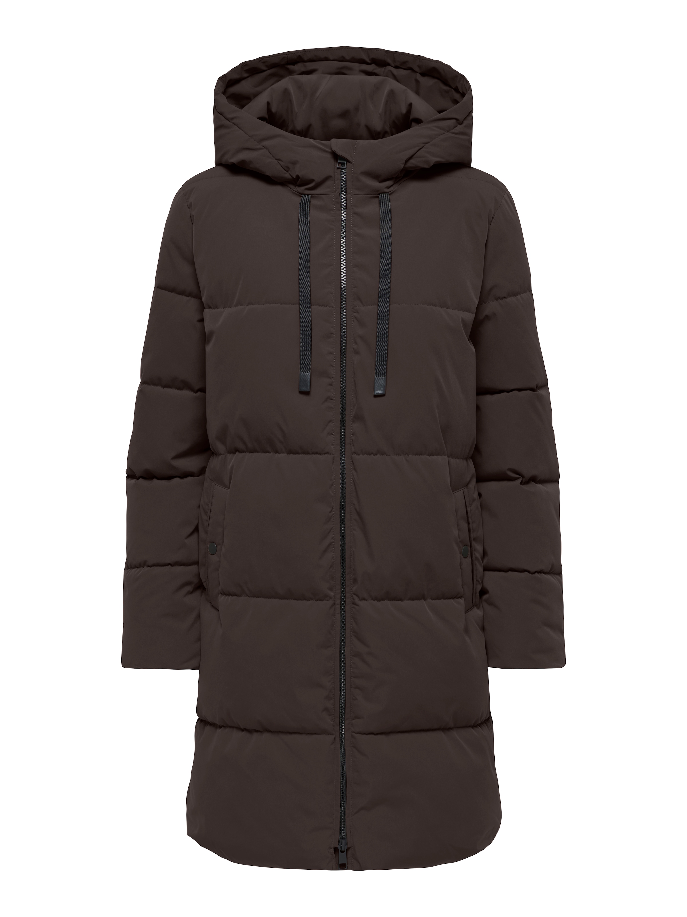 Jdy Steppmantel "Jdyblair Long Hood Puffer Otw Sij" Kunstfaser, Kapuze Mit Kordelzug