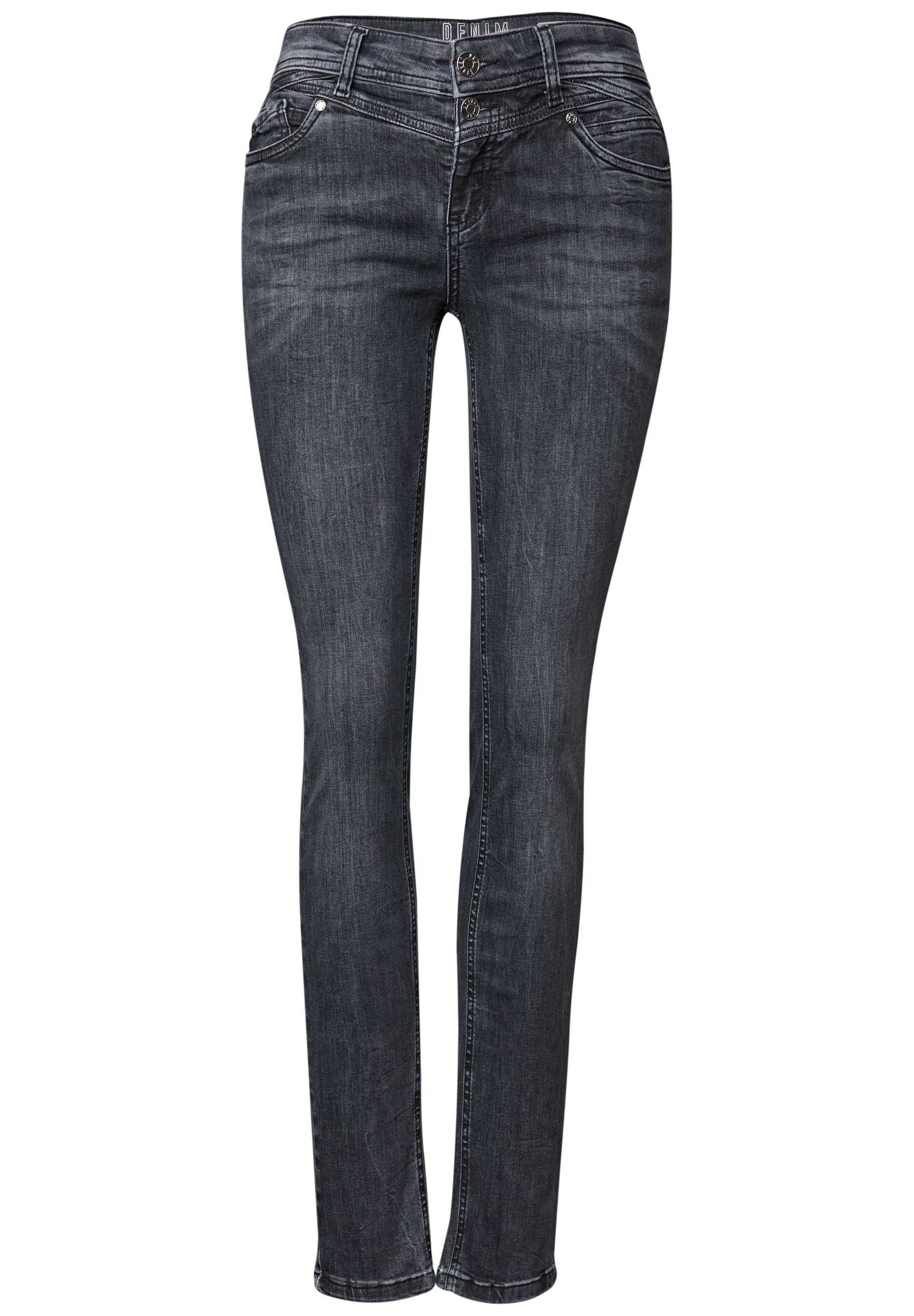 STREET ONE Comfort-fit-Jeans, in grauer Waschung