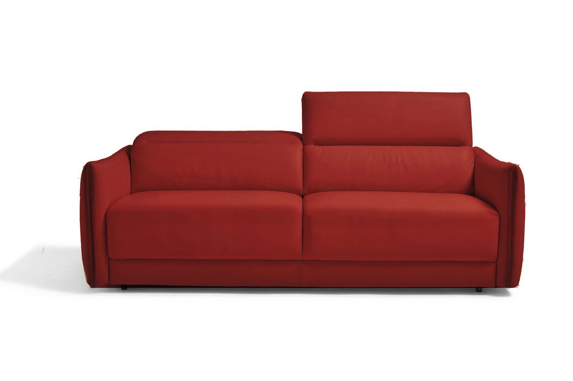 Egoitaliano Schlafsofa "FOX, 216 cm, Made in Italy-Designsofa mit Dauerschlaffunktion" Schlafsofa aus Echtleder Bull mit verstellbaren Kopfstützen