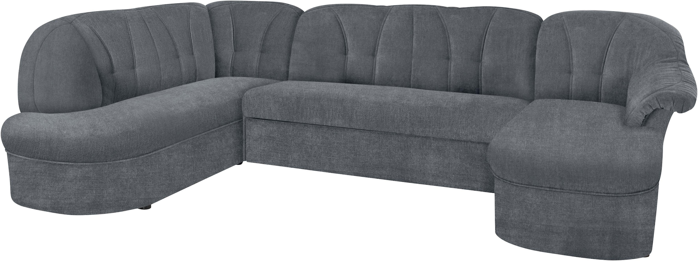 DOMO collection Wohnlandschaft "Pegnitz, zeitlos&modern, elegante Rückensteppung, Breite 292cm, U-Form" wahlweise mit Bettfunktion