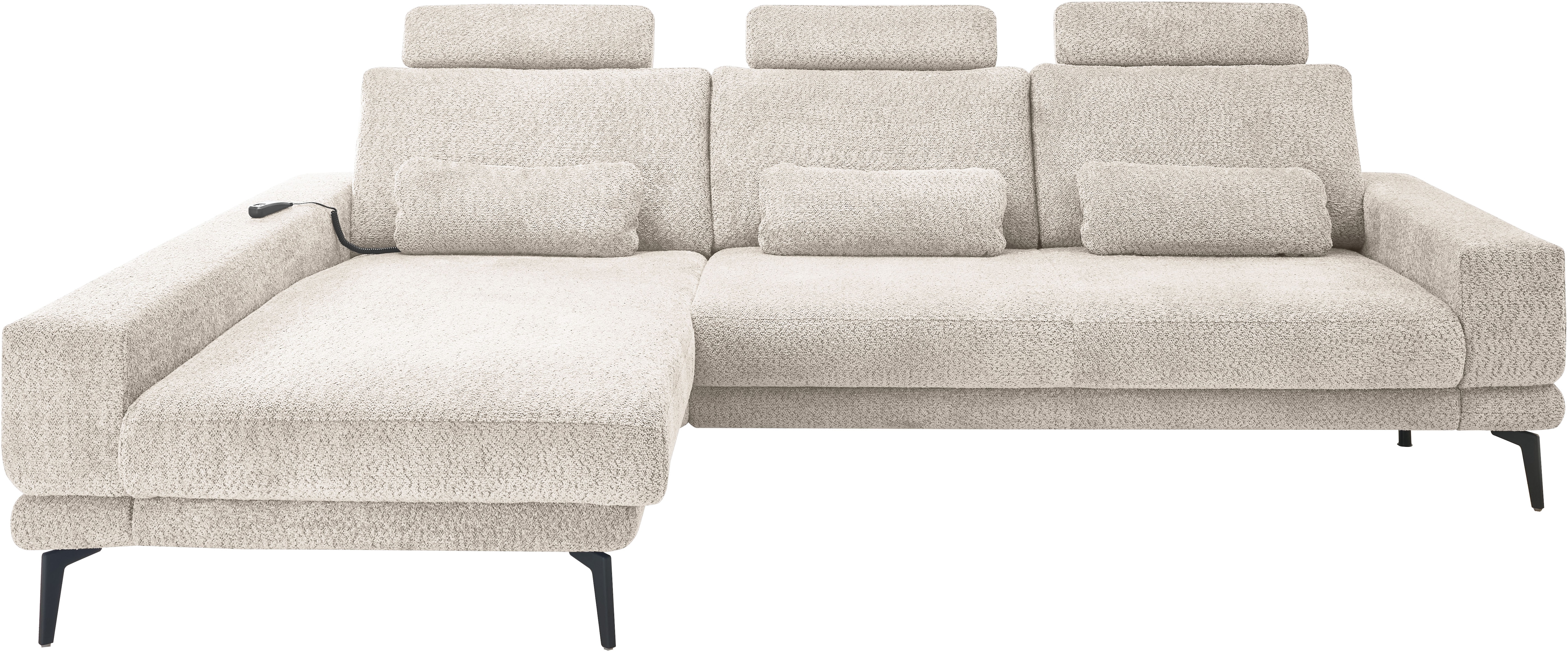 set one by Musterring Ecksofa "SO 3600, inkl motor. Sitztiefenverstellung, Kopfstützen, Nierenkissen" Sitzhöhe 42 cm, Federkern, Breite 293 x Tiefe 180 cm, Kama sand