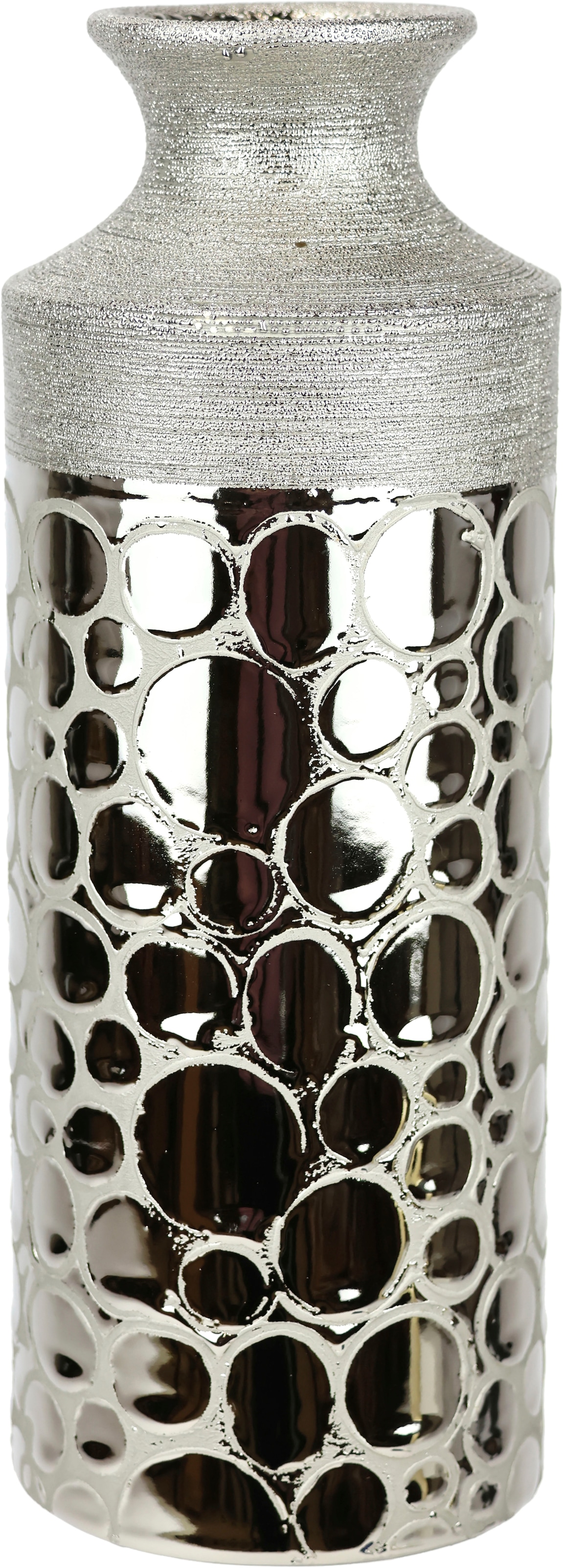 I.GE.A. Tischvase "Vase aus Keramik" Keramikvase Blumenvase Zylindrisch Blu günstig online kaufen