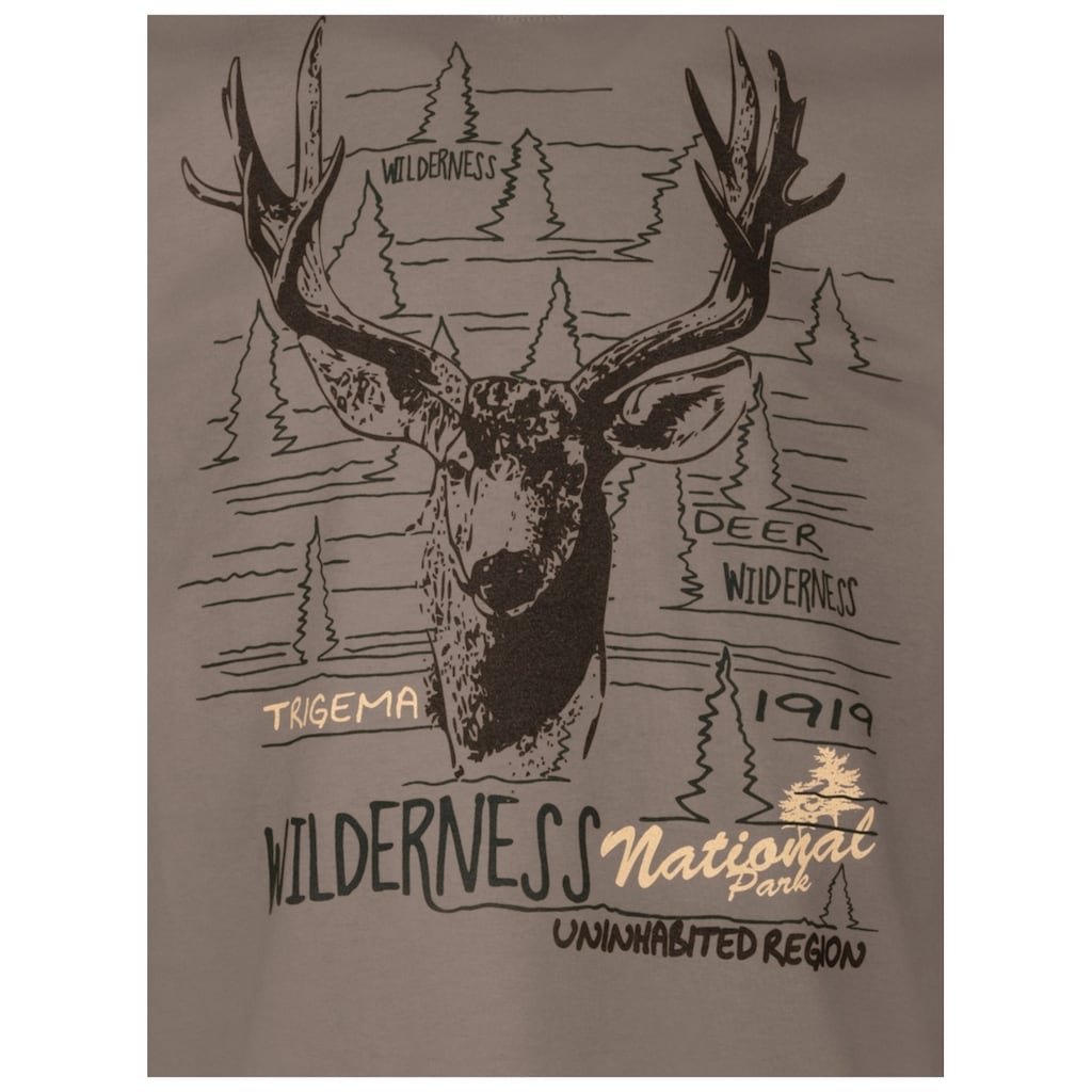 Trigema T-Shirt »TRIGEMA T-Shirt mit großem Hirsch-Print«, (1 tlg.)