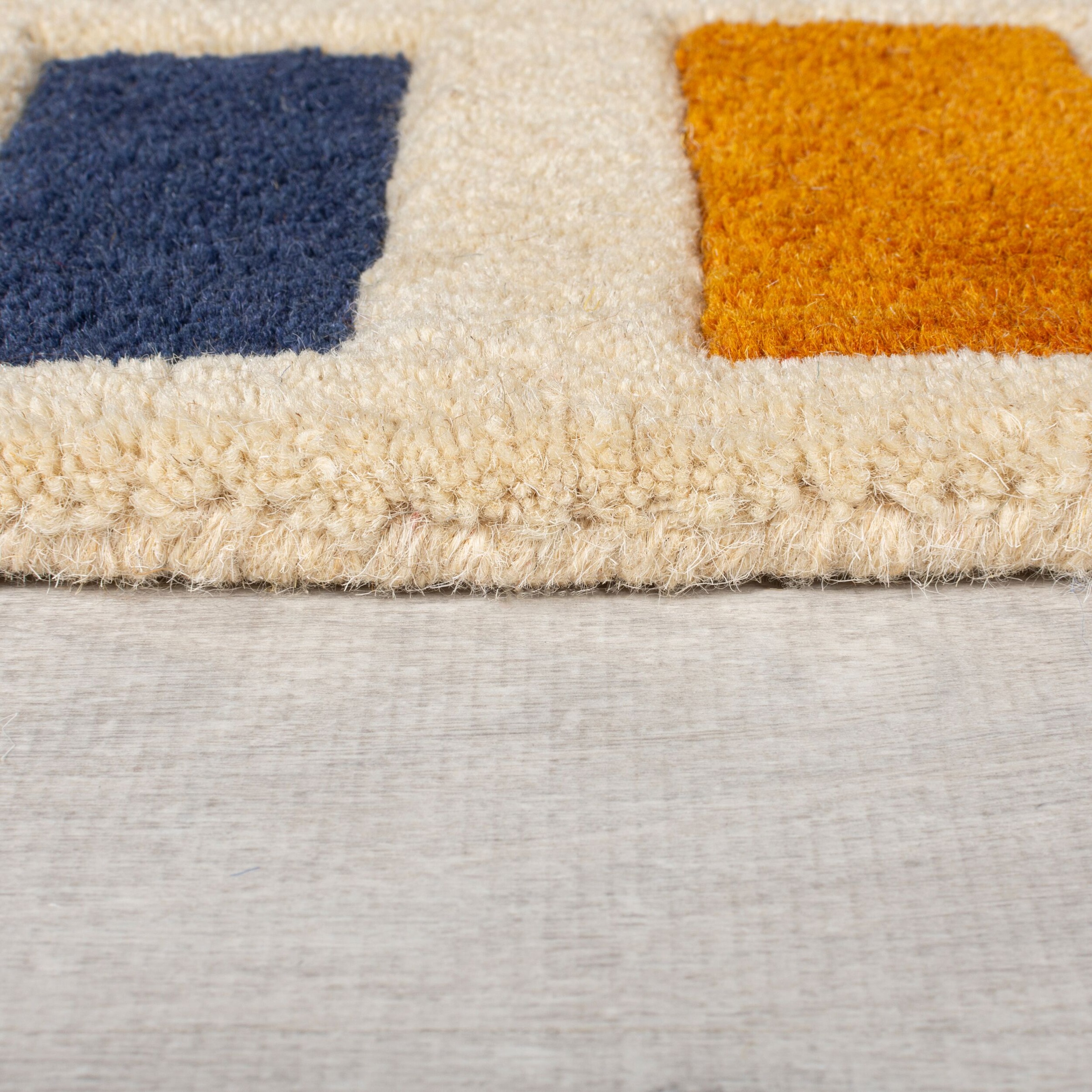 FLAIR RUGS Wollteppich "Retro Blocks mit Hoch-Tief-Effekt" rechteckig 10 mm günstig online kaufen