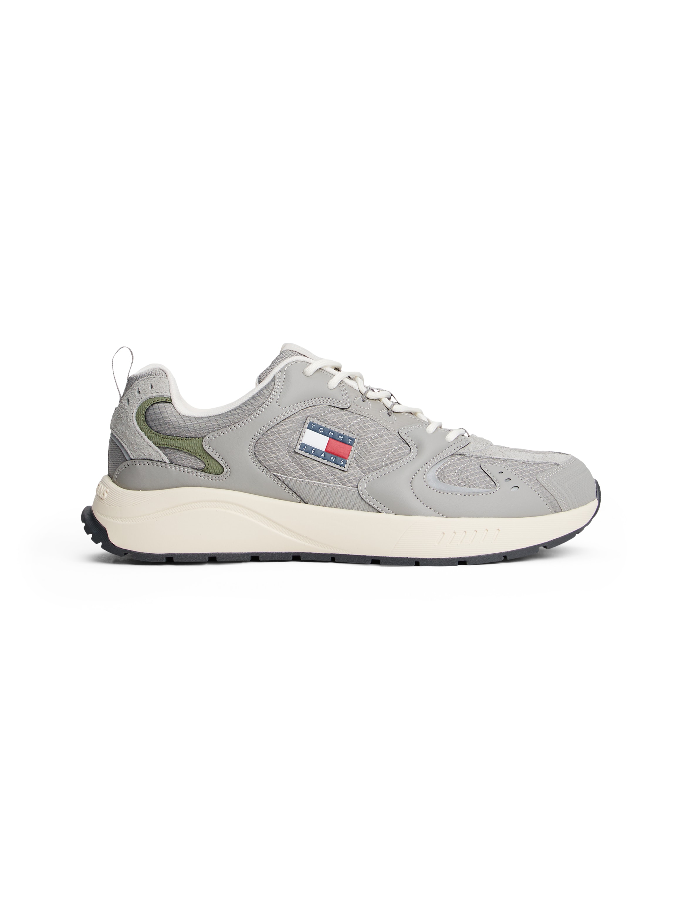 Tommy Jeans Sneaker »TJM RUNNER MIX MATERIAL«, Freizeitschuh, Halbschuh, Schnürer mit abgepolstertem Schaftrand