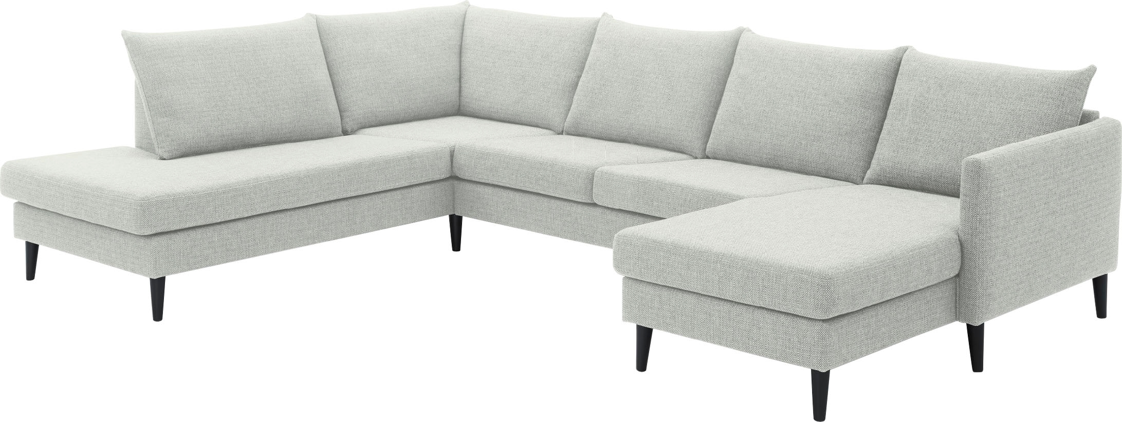 ATLANTIC home collection Wohnlandschaft »Rekvik U-Form«, mit Wellenunterfederung, mit Massivholzfüßen