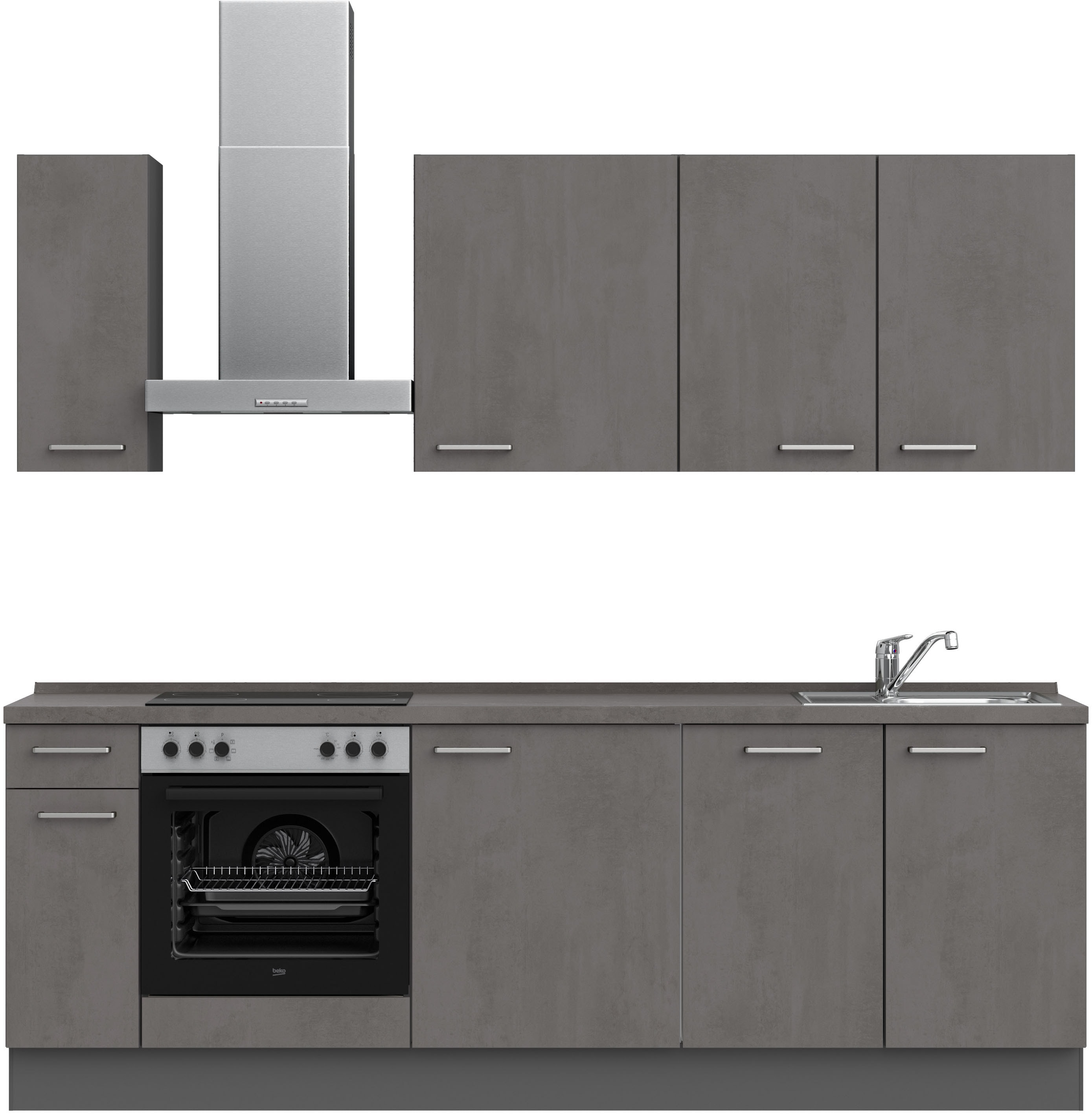 nobilia 1100000002199 ""Riva I", NEU: individuell anpassbar mit gratis Profi-Beratung" vormontiert, Breite 240 cm, Ausrichtung wählbar, wahlw. mit E-Geräten