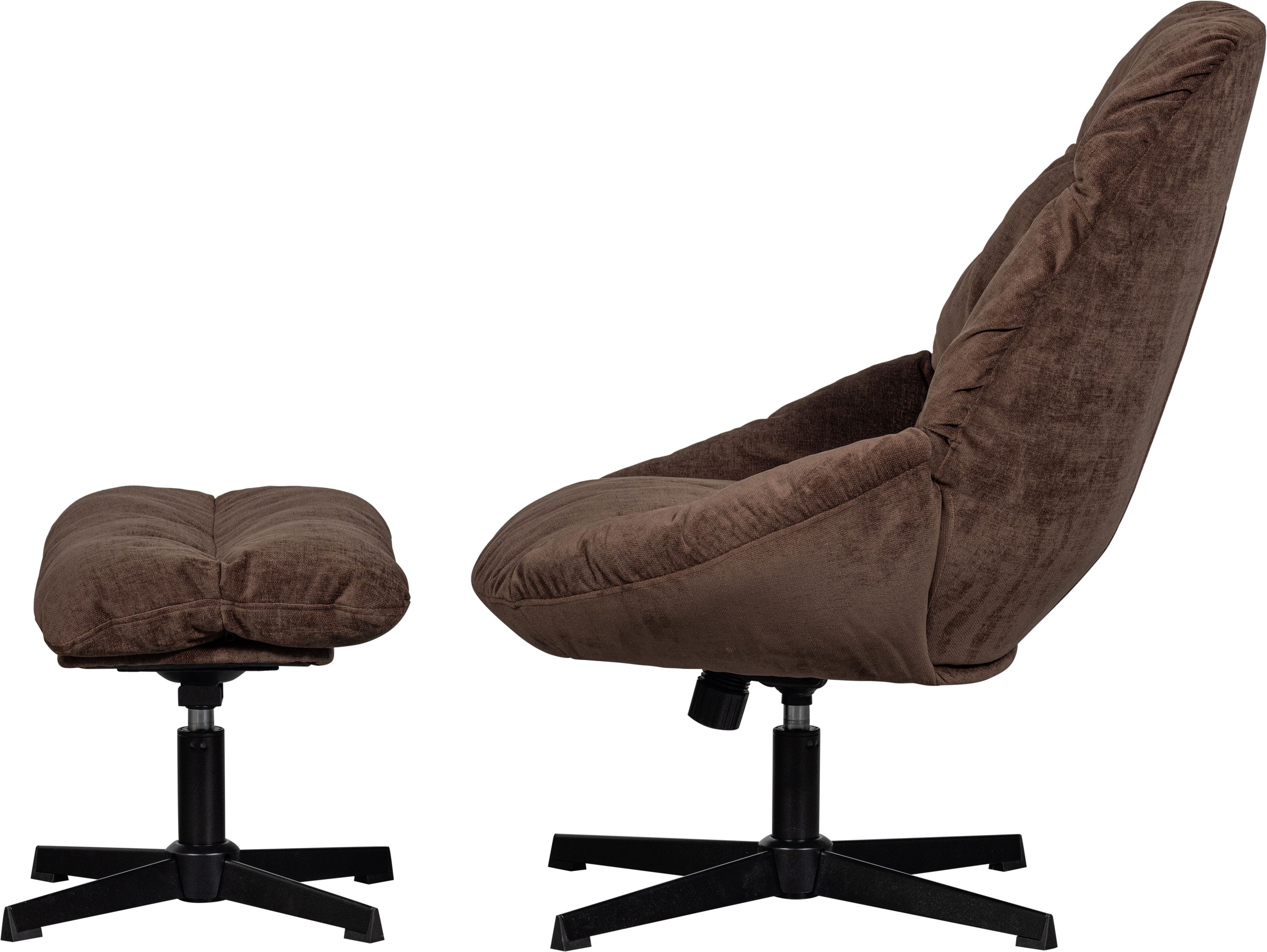 WOOOD Drehsessel »Yaro«, mit Hocker, Breite 71 cm